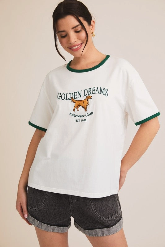 'GOLDEN DREAMS' T-SHIRT S-3XL Soft Material Layered Collar Design