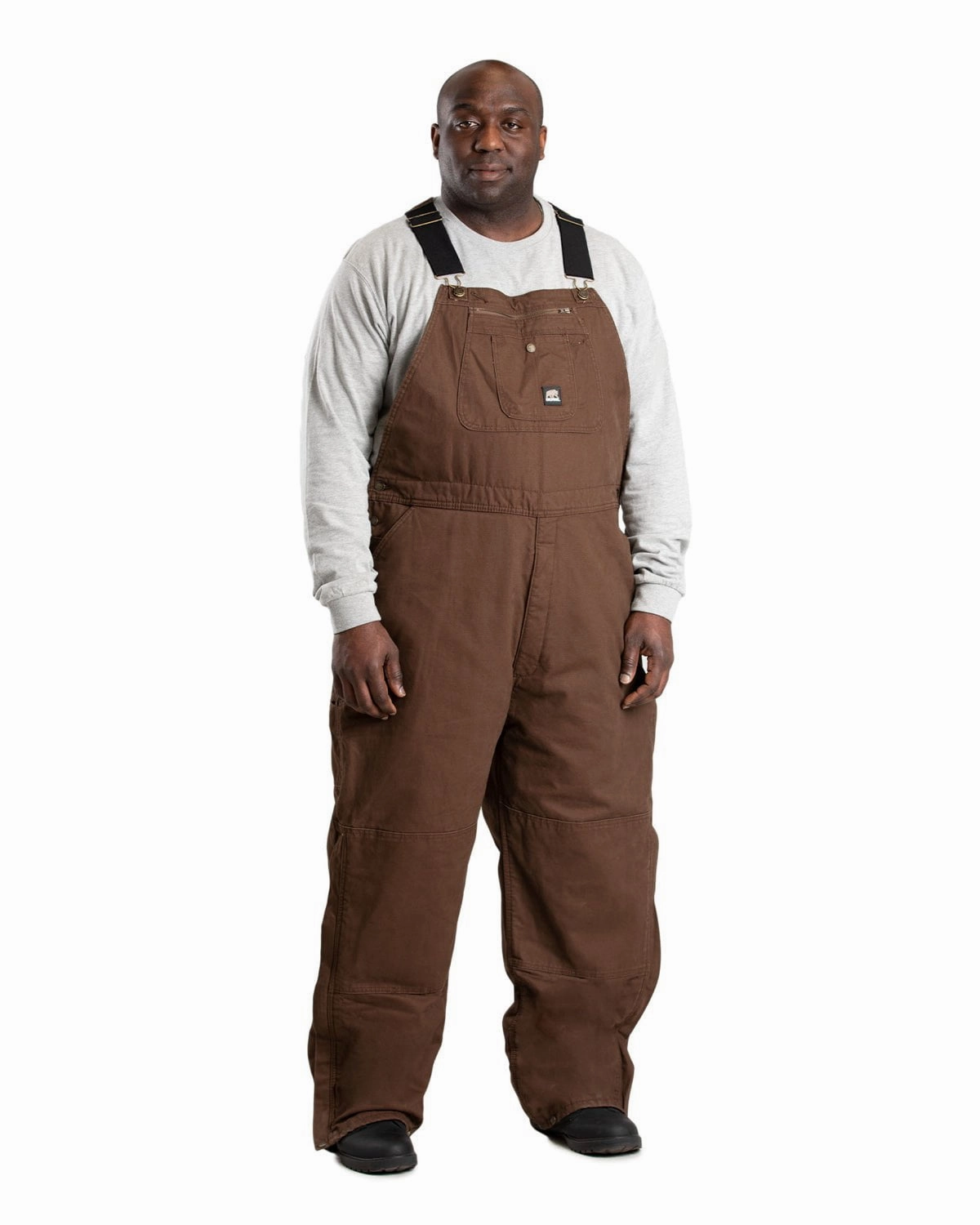 Berne Mens Heartland Insulated Washed Duck Bark 100% Cotton Bib Overall Weekend Casual Fit