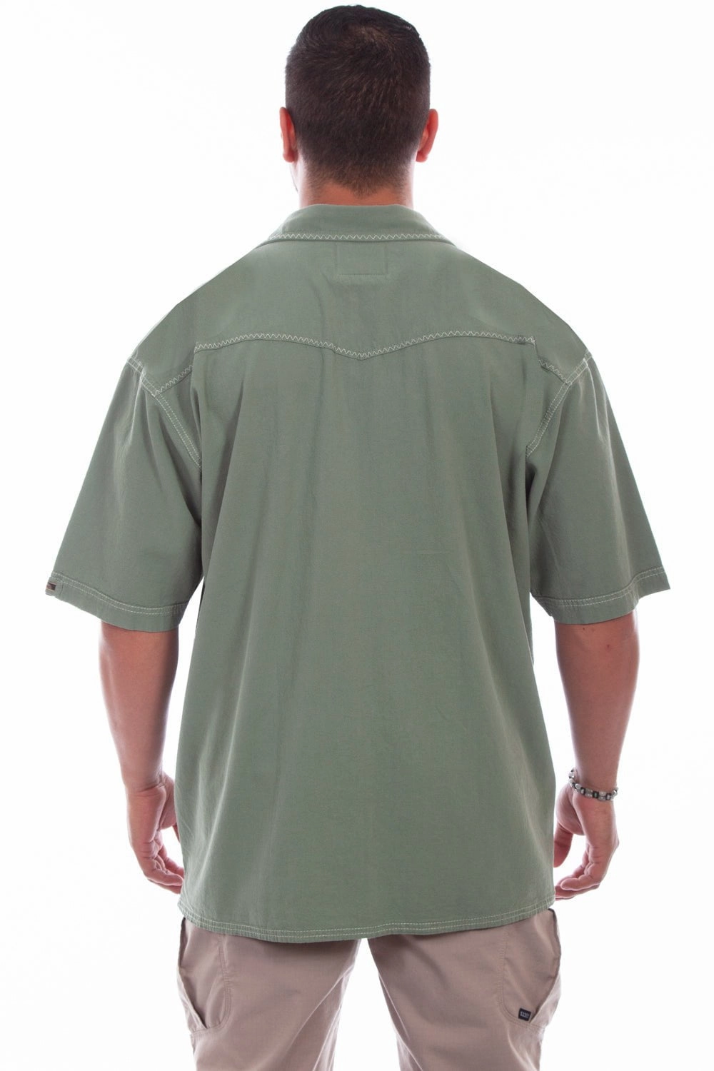 Workwear Ready Easy Styling Scully Mens Moss 100% Cotton Palm S/S Shirt