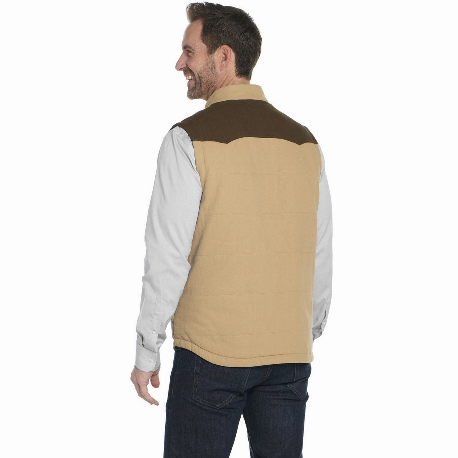 Cripple Creek Mens Quilted Two-Toned Winter Wheat 100% Cotton Vest QuickRelease Buckles