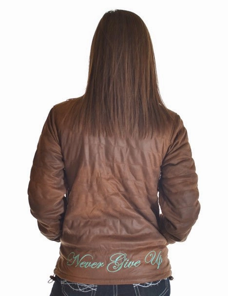 Cowgirl Tuff Womens Midweight Logo Brown Poly/Spandex Softshell Jacket Comfort Fit Design