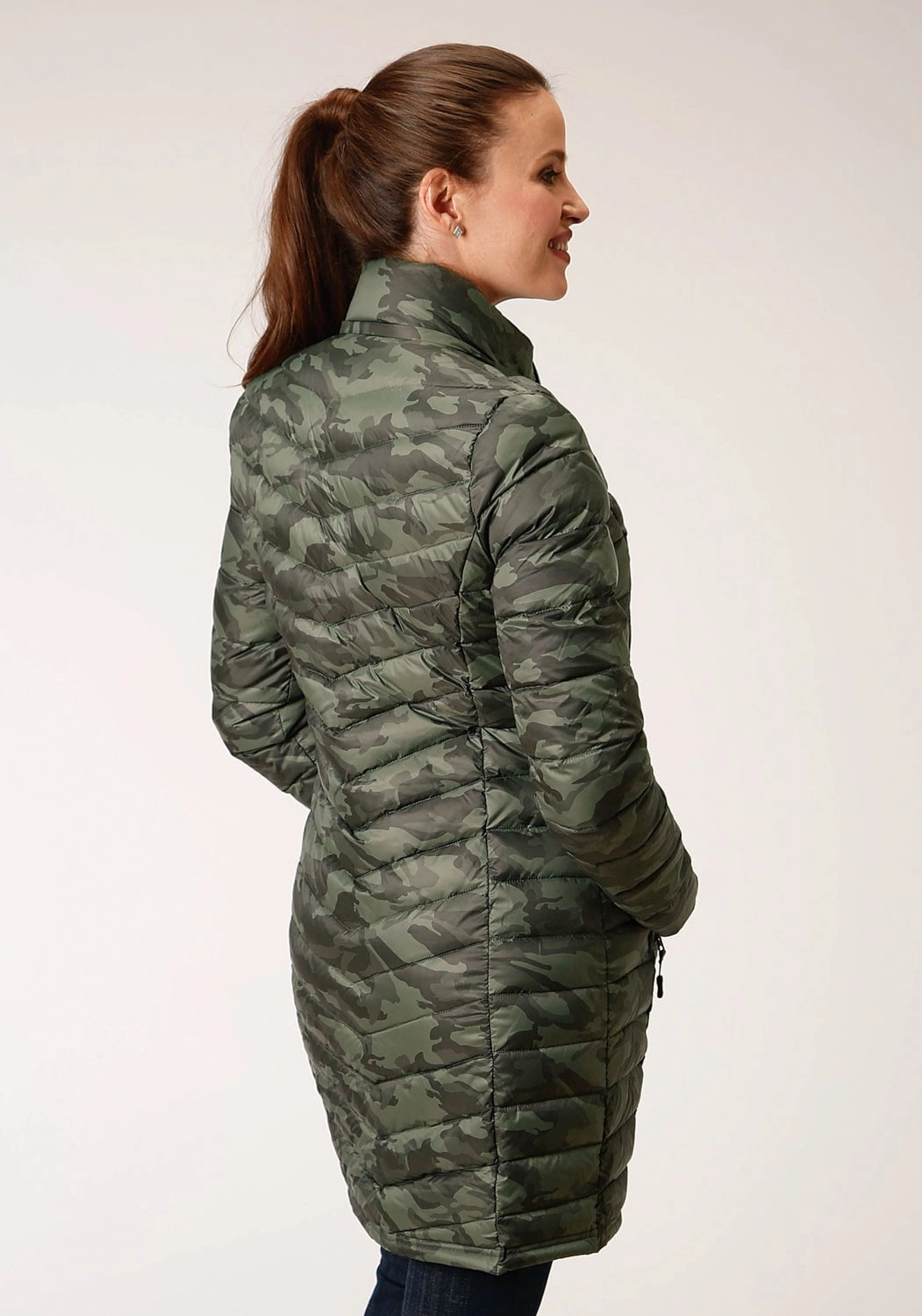 Airflow Ventilation System Roper Womens Camo Nylon Down Filled Fur Coat