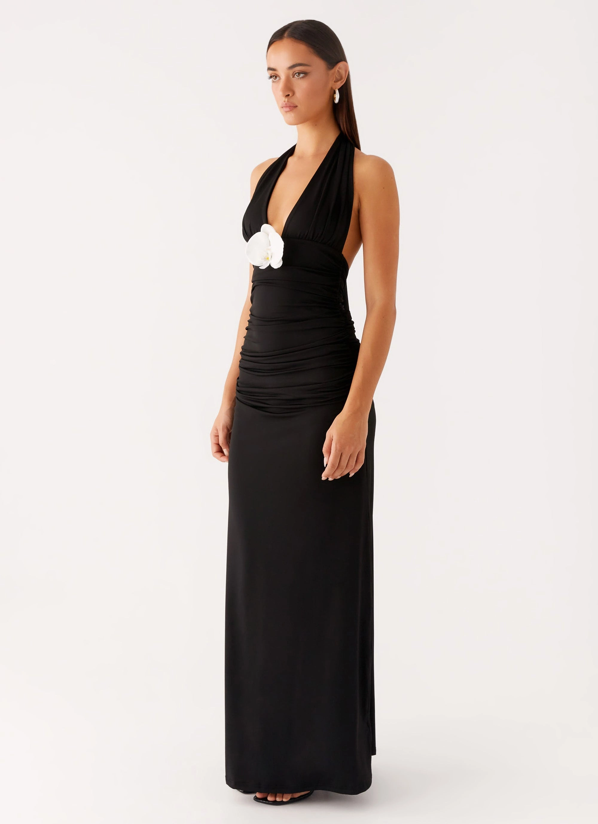 Sweet Mood Adalie Halter Neck Midi Dress - Black