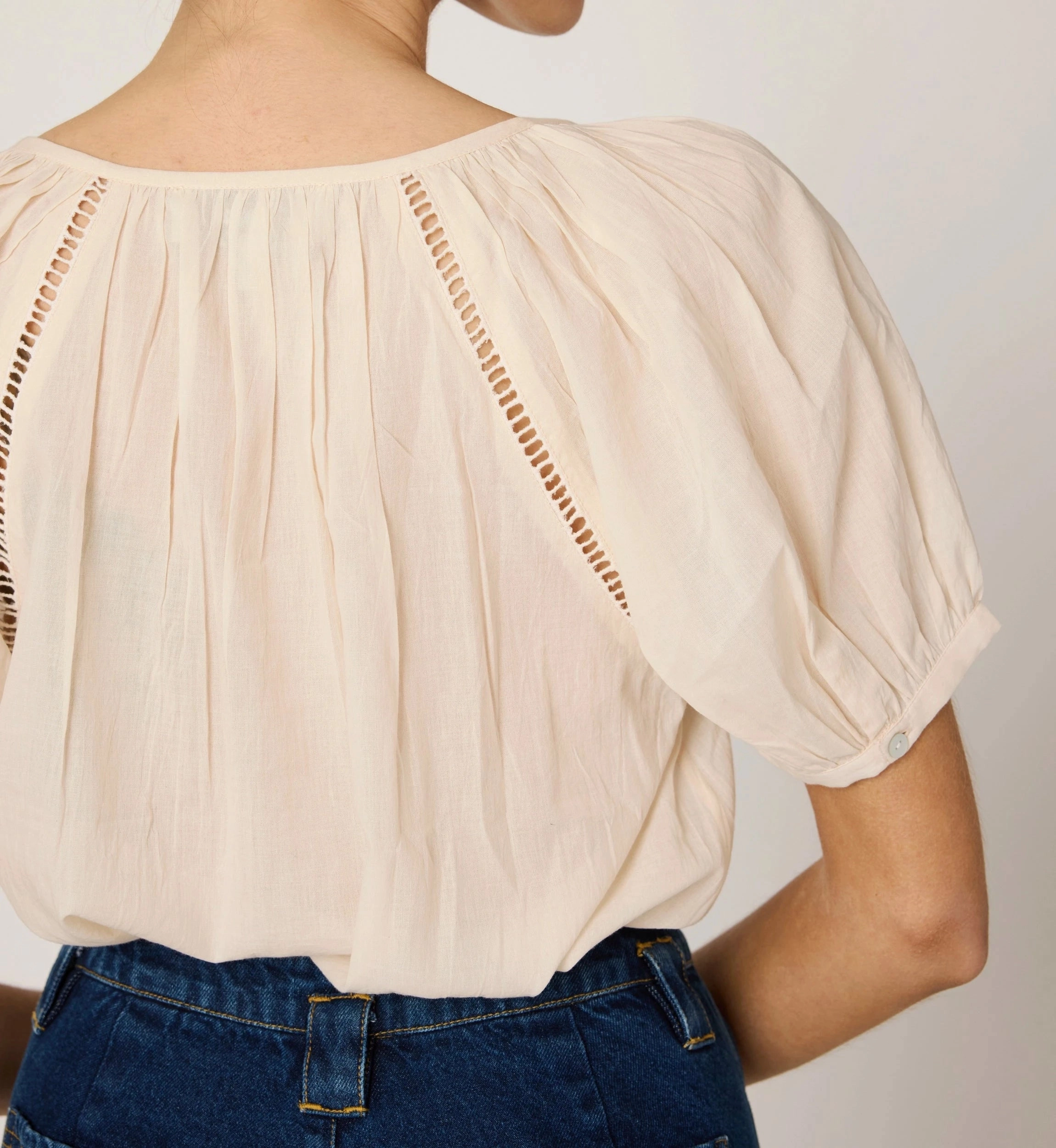 Adeline Blouse | Ivory Reinforced Hems