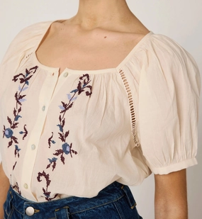 Soft touch finish Adeline Blouse | Ivory