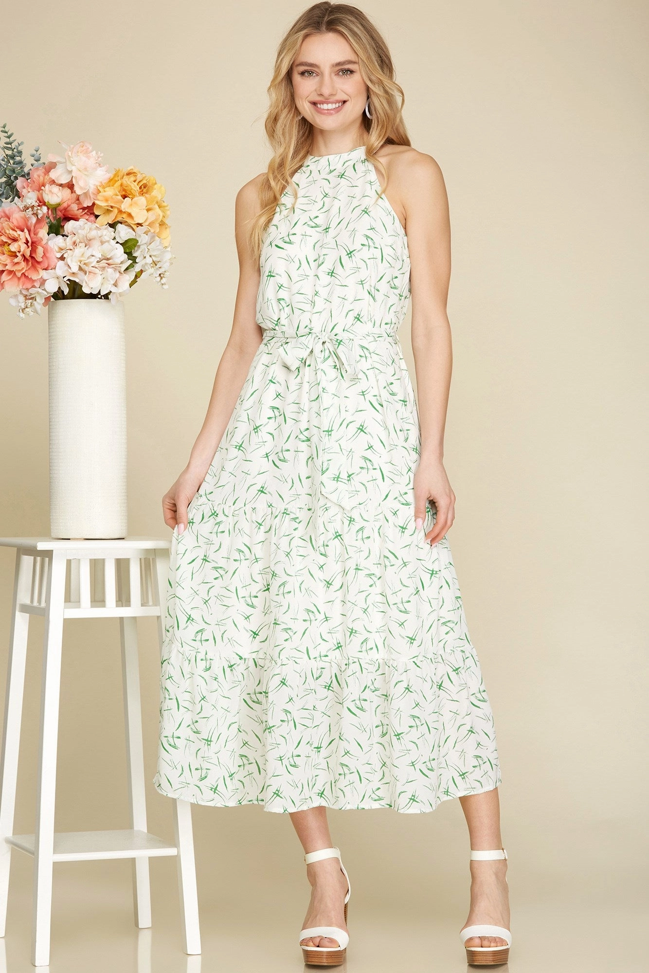 MIRANDA FLORAL DRESS Stylish and Comfortable ContrastStitching