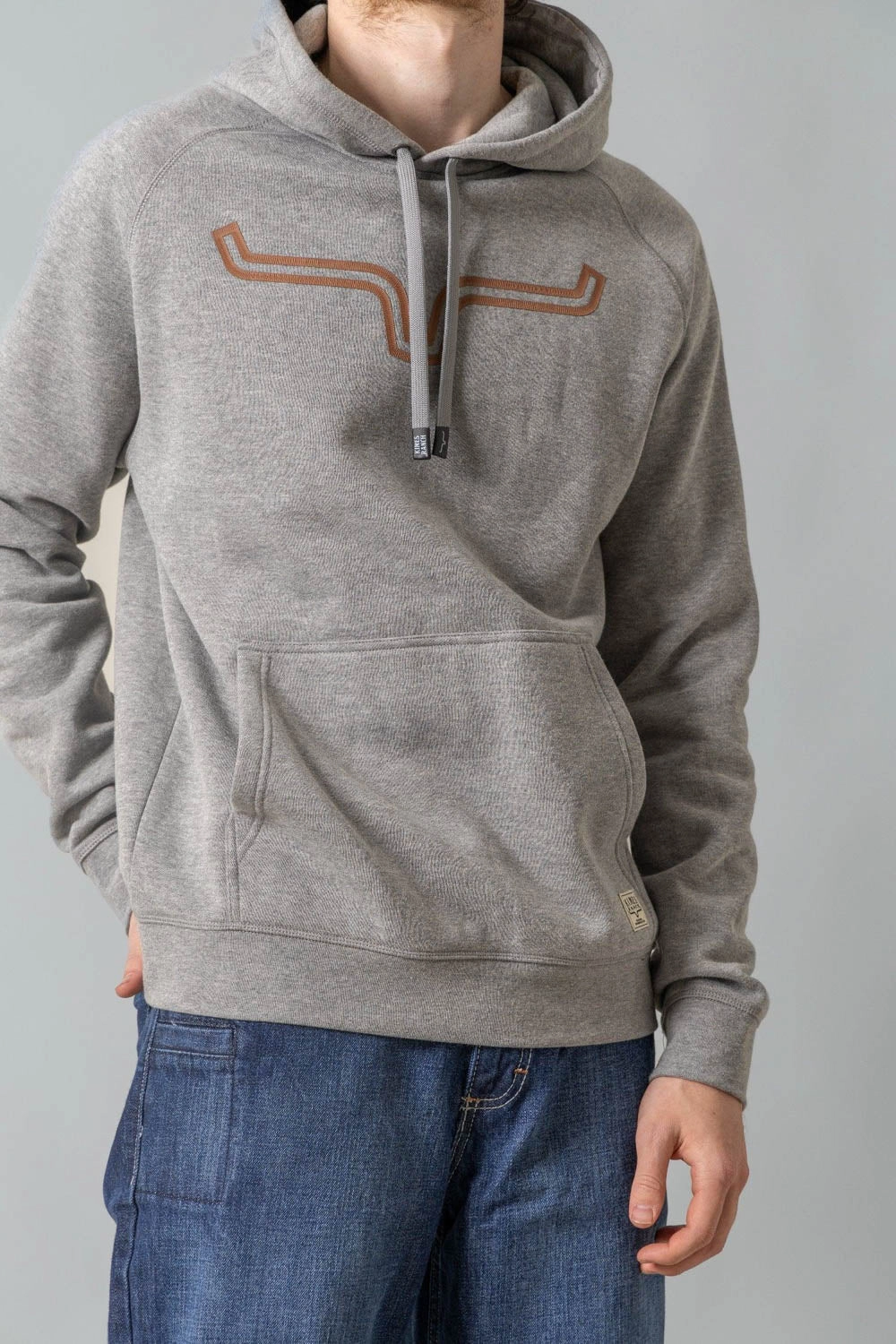 Neutral Look Kimes Ranch Mens Outlier Grey Heather Cotton Blend Hoodie