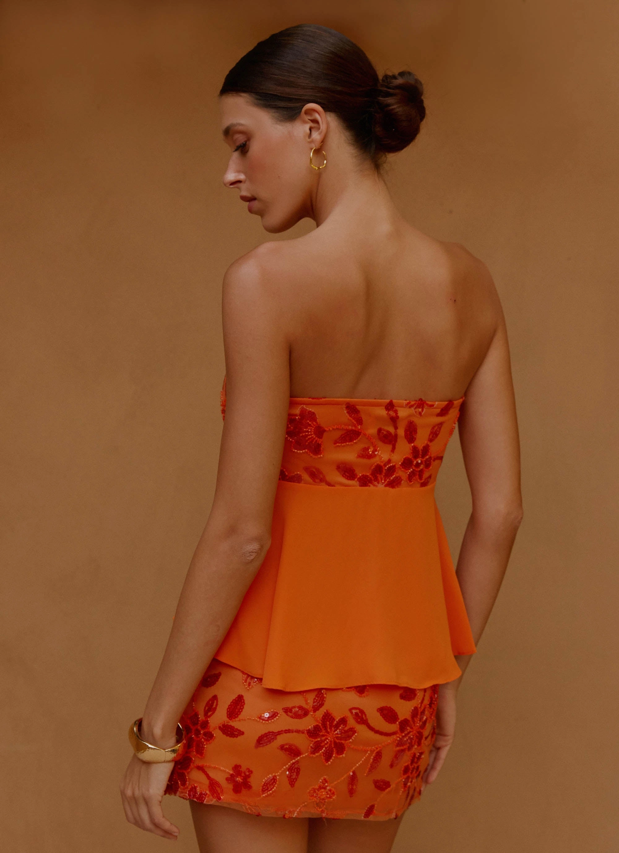 Kenya Beaded Halter Top - Orange QuickDrySystem