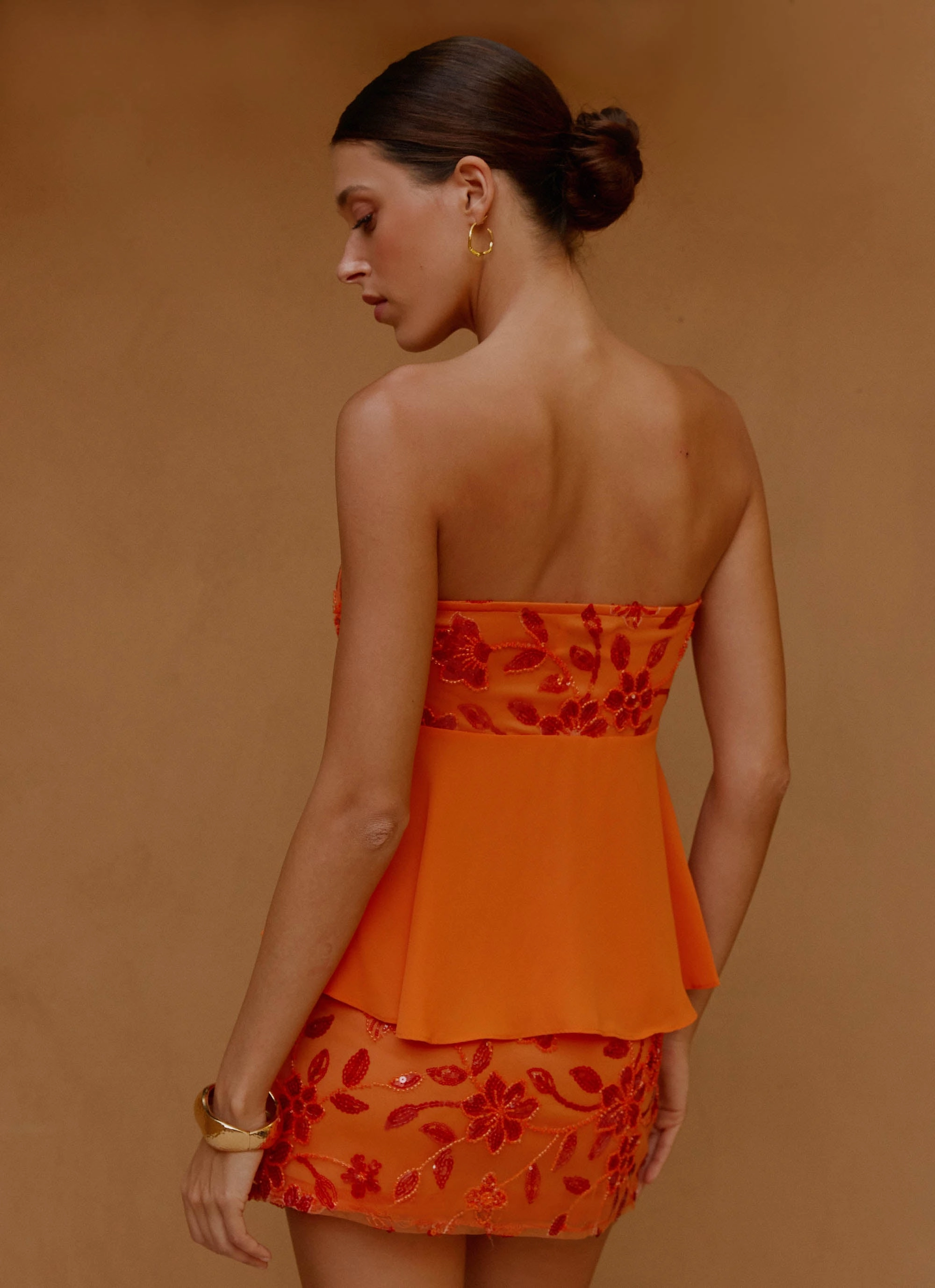 Kenya Beaded Halter Top - Orange MoistureControl Comfortable Cotton