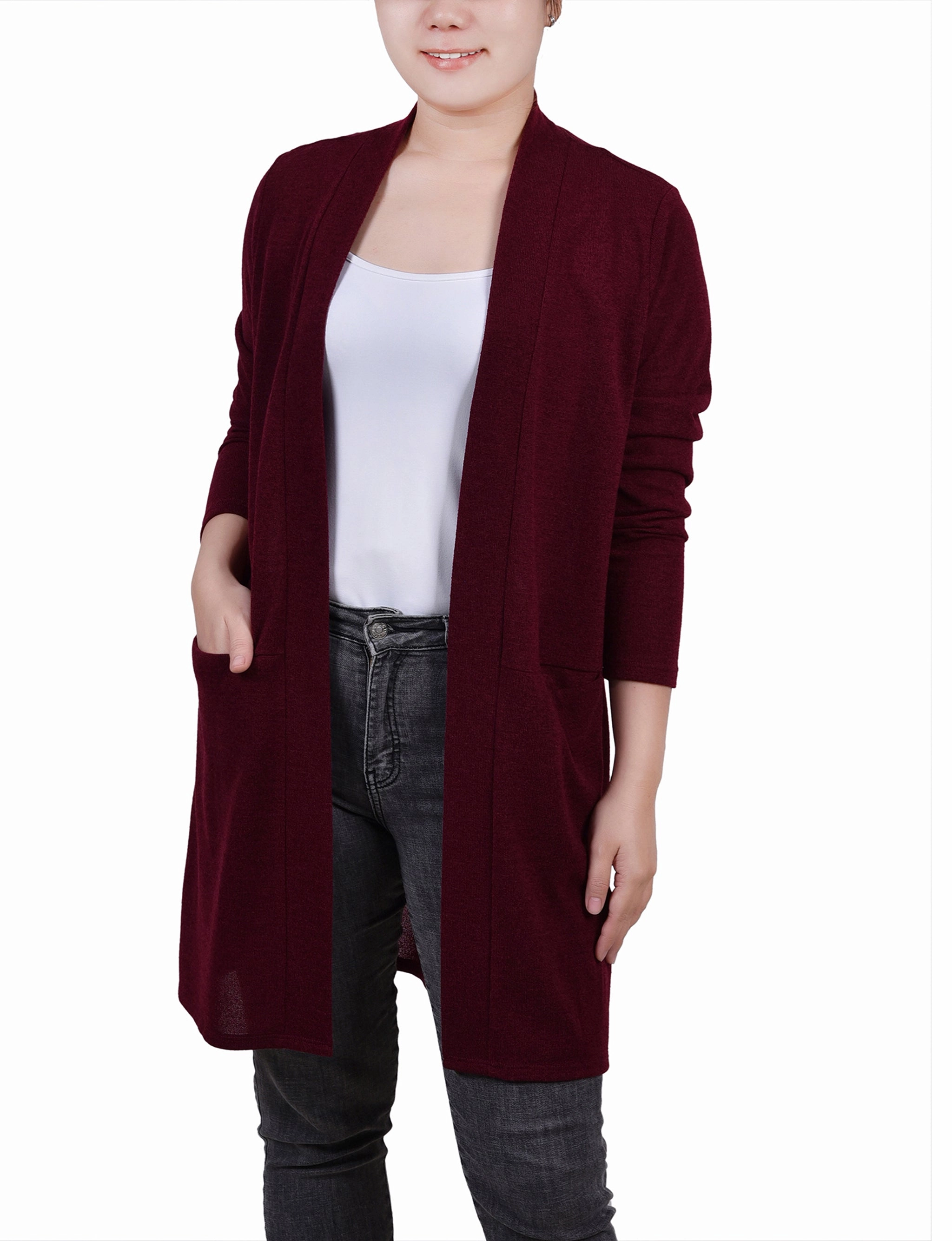 Soft Blended Fabric Long Sleeve Cardigan