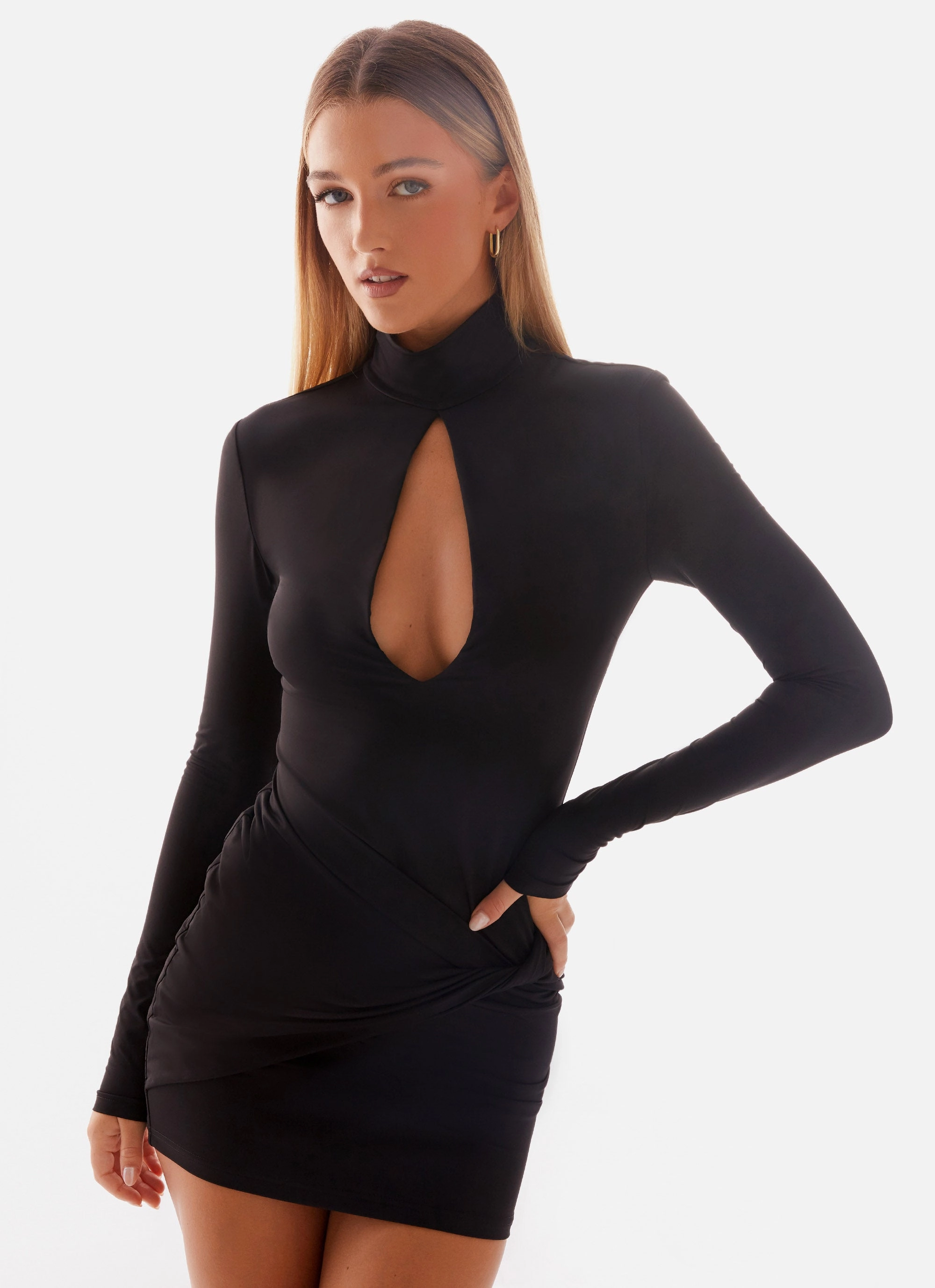 Fashion Fit Urban Look Airlea Long Sleeve Mini Dress - Black