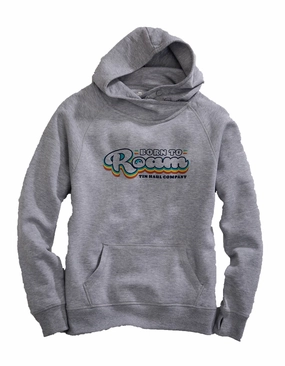 Reinforced Elbow Padding Tin Haul Womens Heather Grey Cotton Blend Born to Roam Hoodie