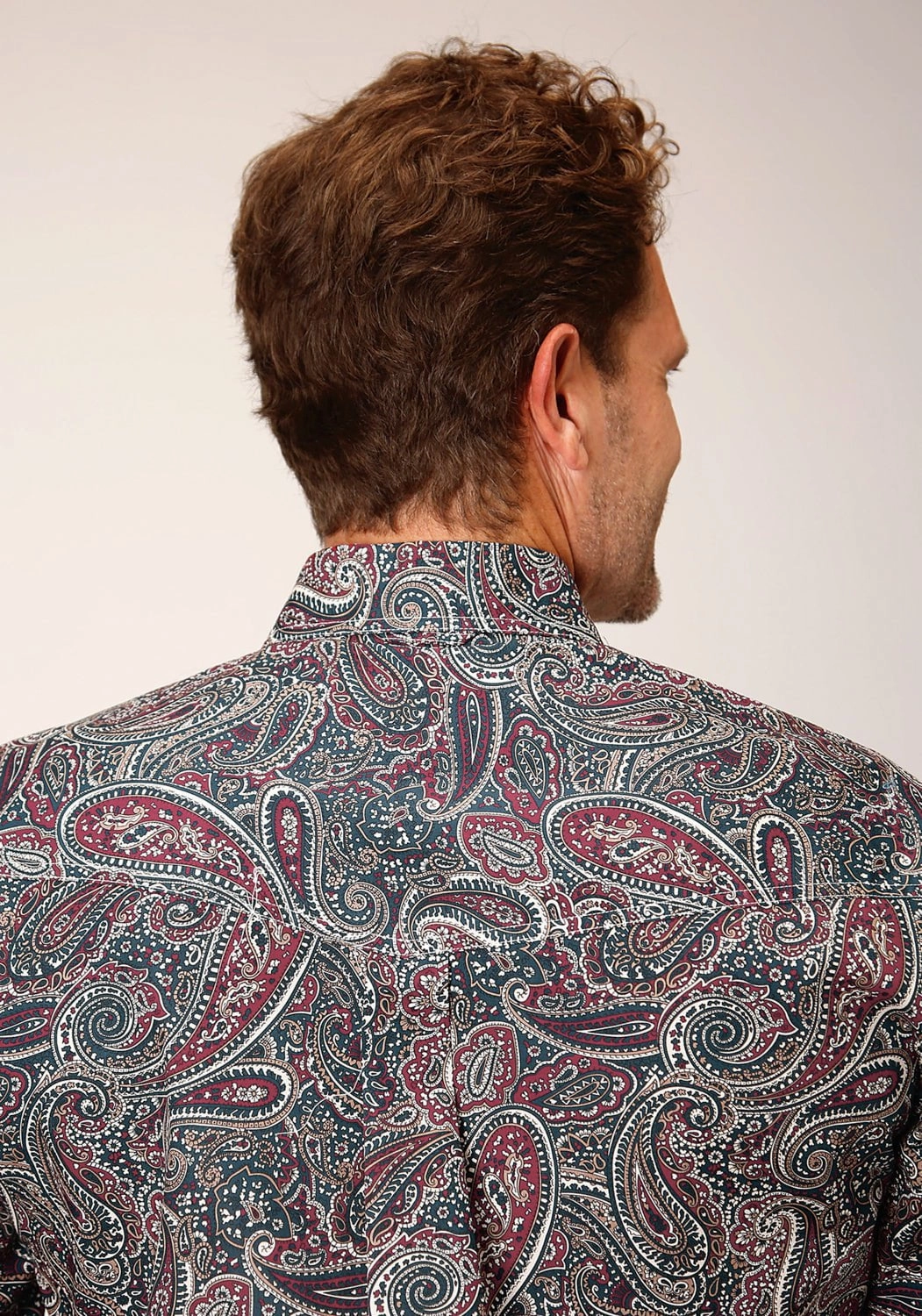 Unisex Design Snag Resistant Fabric Roper Mens Old Time Paisley Multi-Color 100% Cotton L/S Shirt