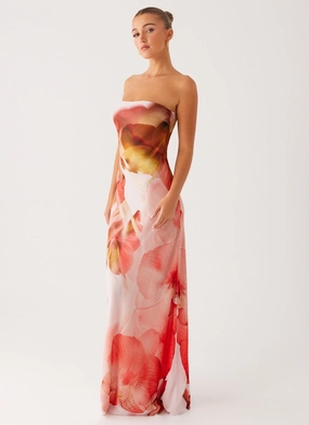 Kunis Maxi Dress - Peach Rose Autumn Outerwear