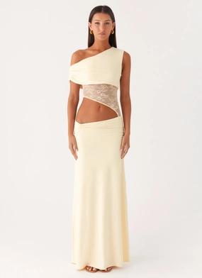 Love Motion Maxi Dress - Lemon Essential Jacket