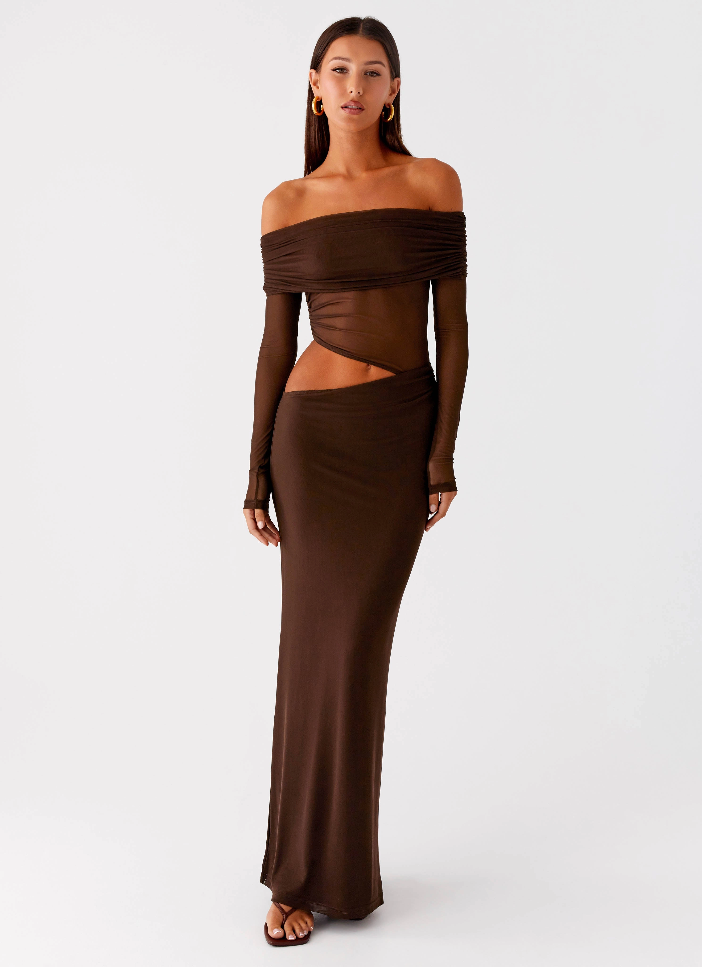 Practical Outerwear Emery Maxi Dress - Chocolate