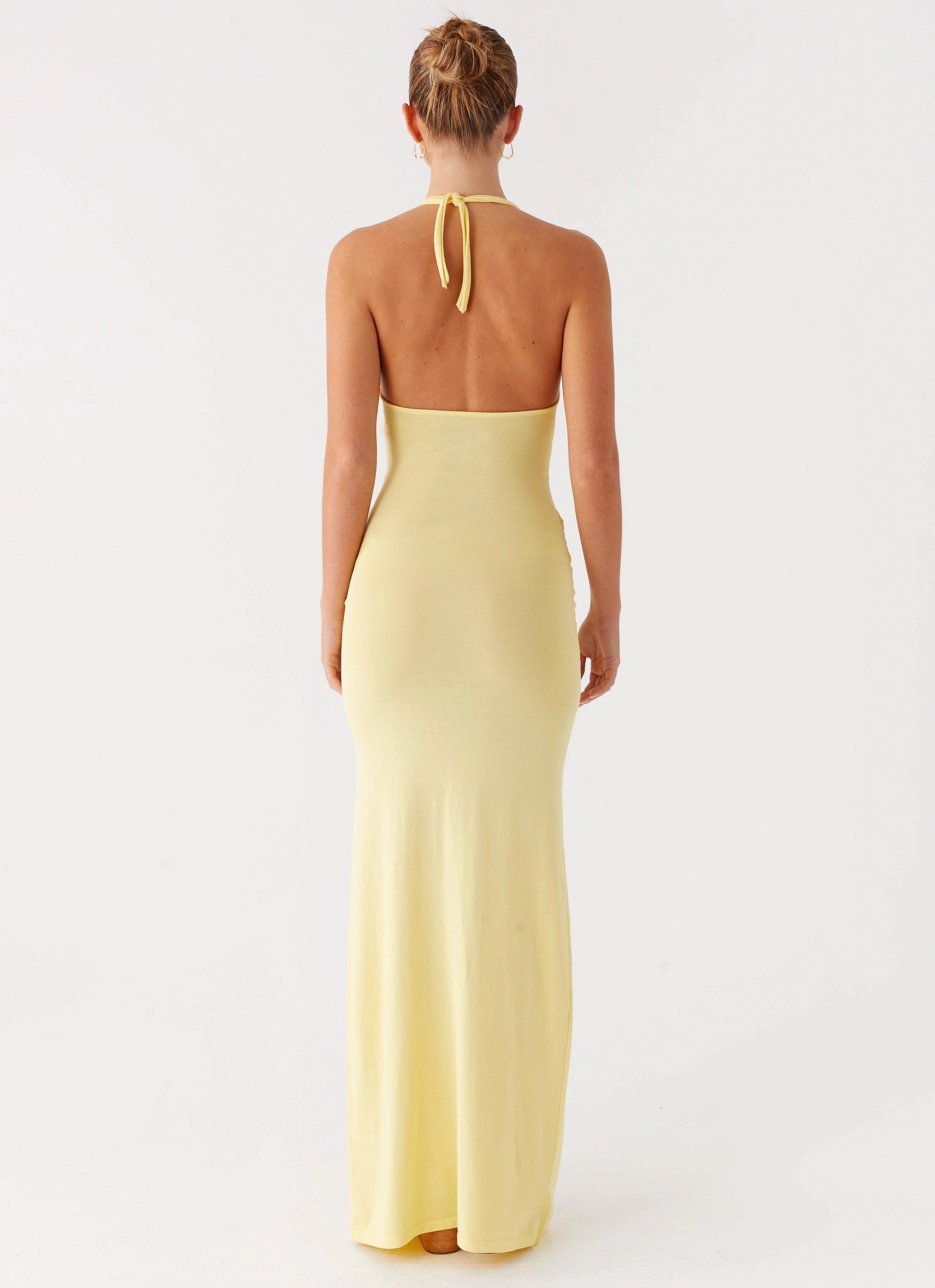Pina Colada Knit Maxi Dress - Yellow Down Filled