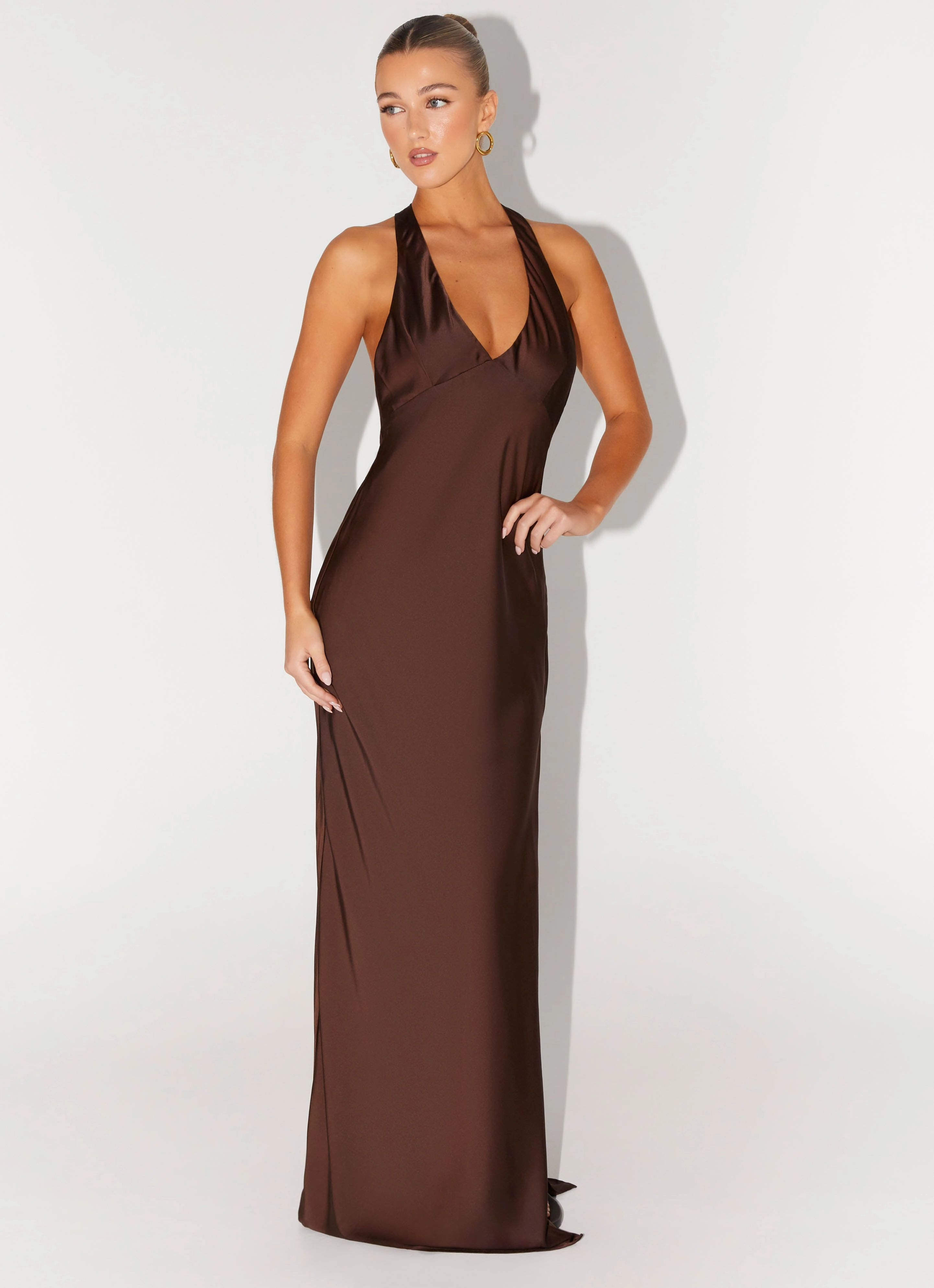 Heavy Duty Coat Packable Coat Angie Maxi Dress - Chocolate