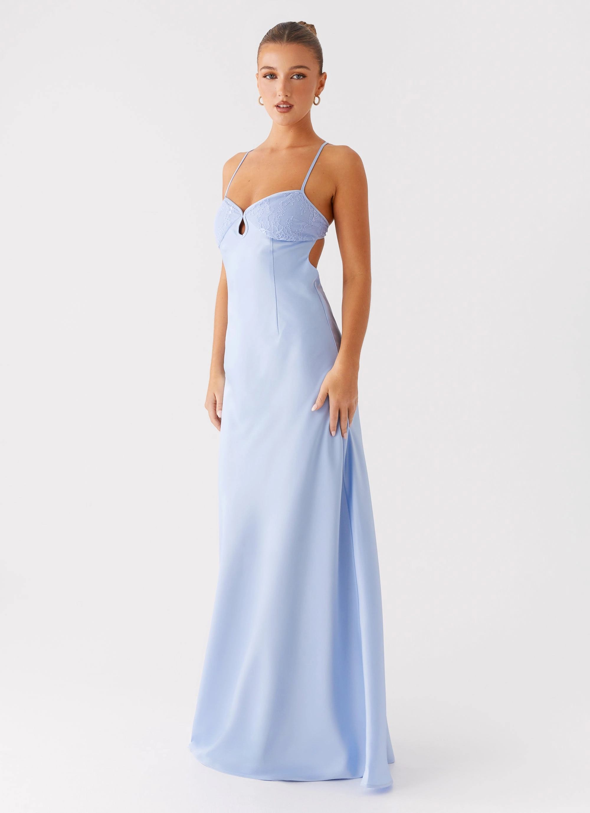 Formal Outerwear Cozy Outerwear Joanie Maxi Dress - Blue