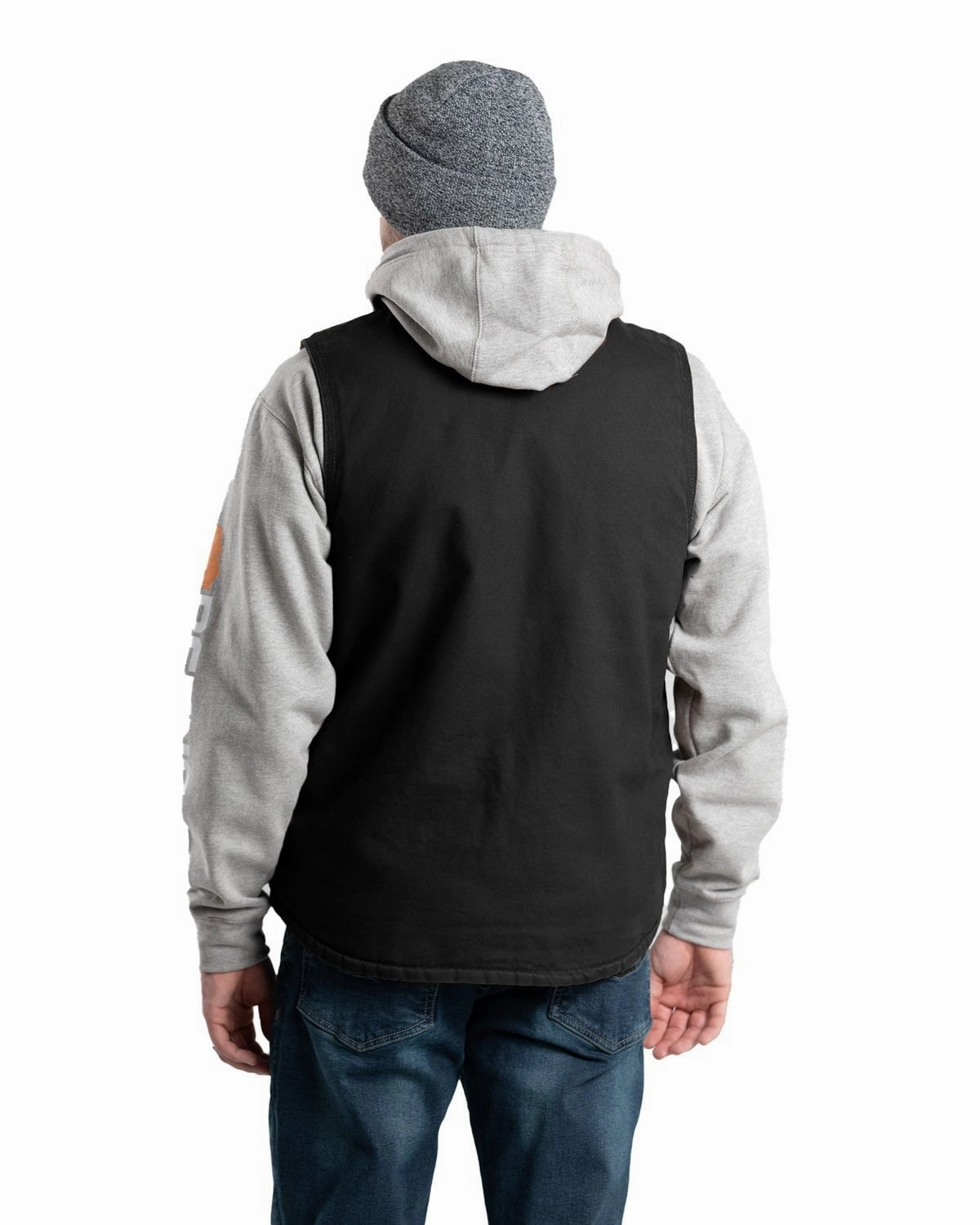 Ergonomic Shoulder Fit Lightweight Lining Berne Mens Black 100% Cotton V-Neck Vest