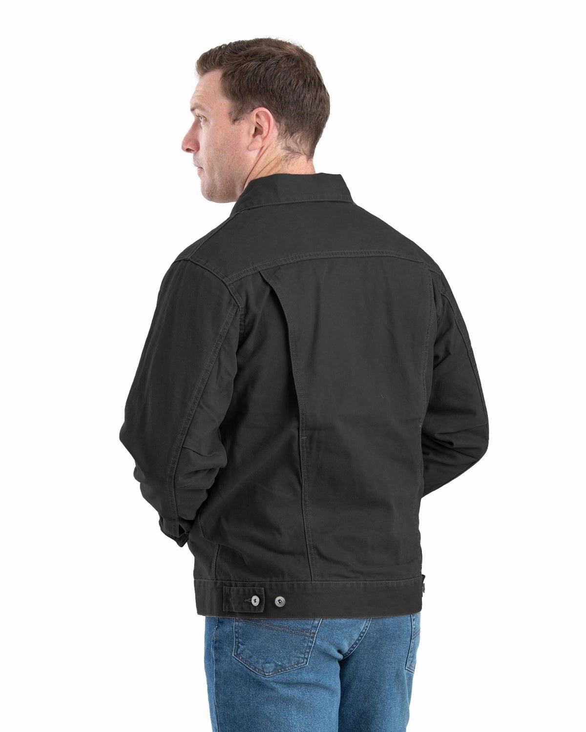 Ventilation Panels Berne Mens Vintage Washed Flannel-Lined Work Black 100% Cotton Jacket