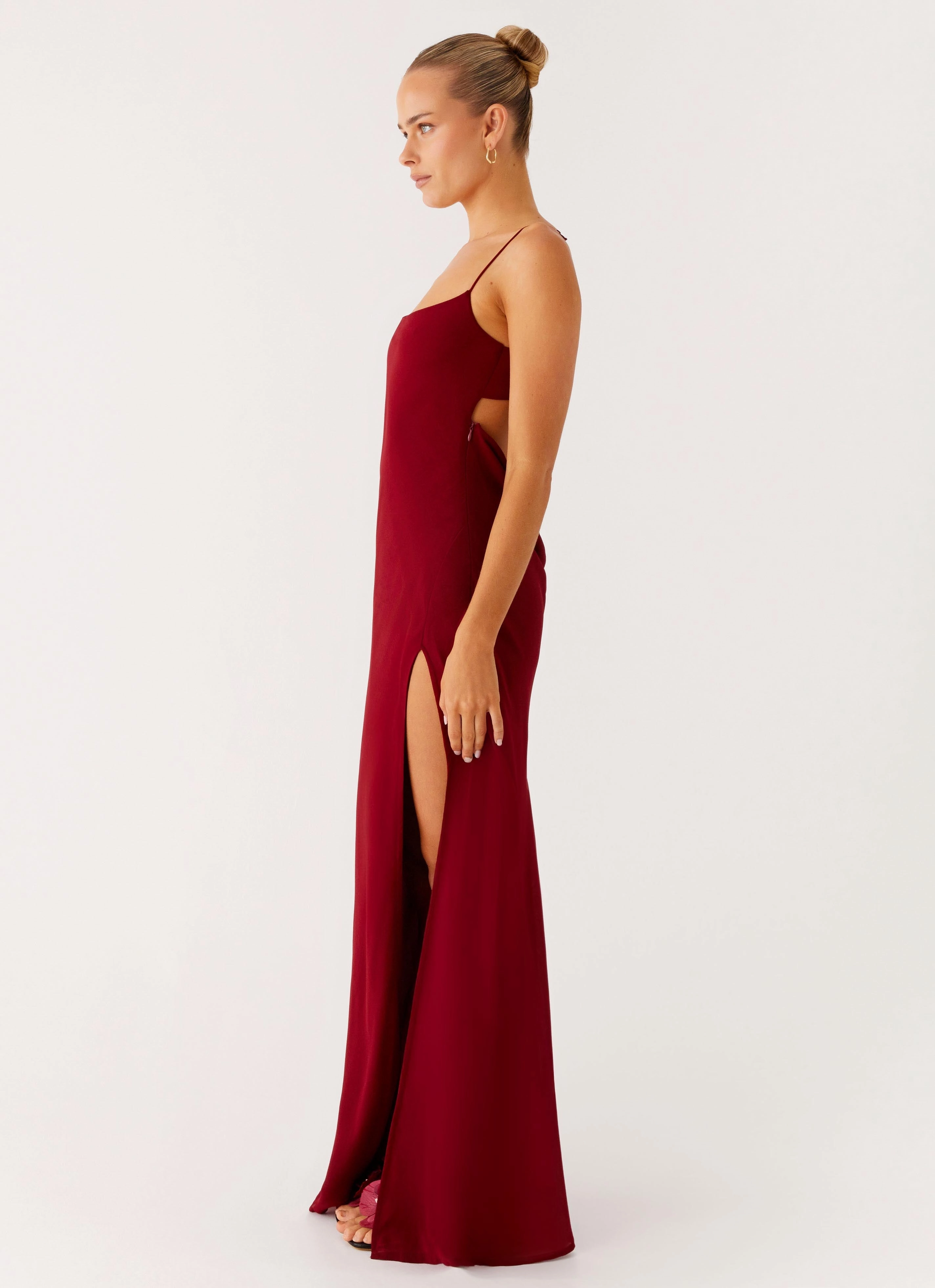 Alouette Maxi Dress - Burgundy Contrast Stitch
