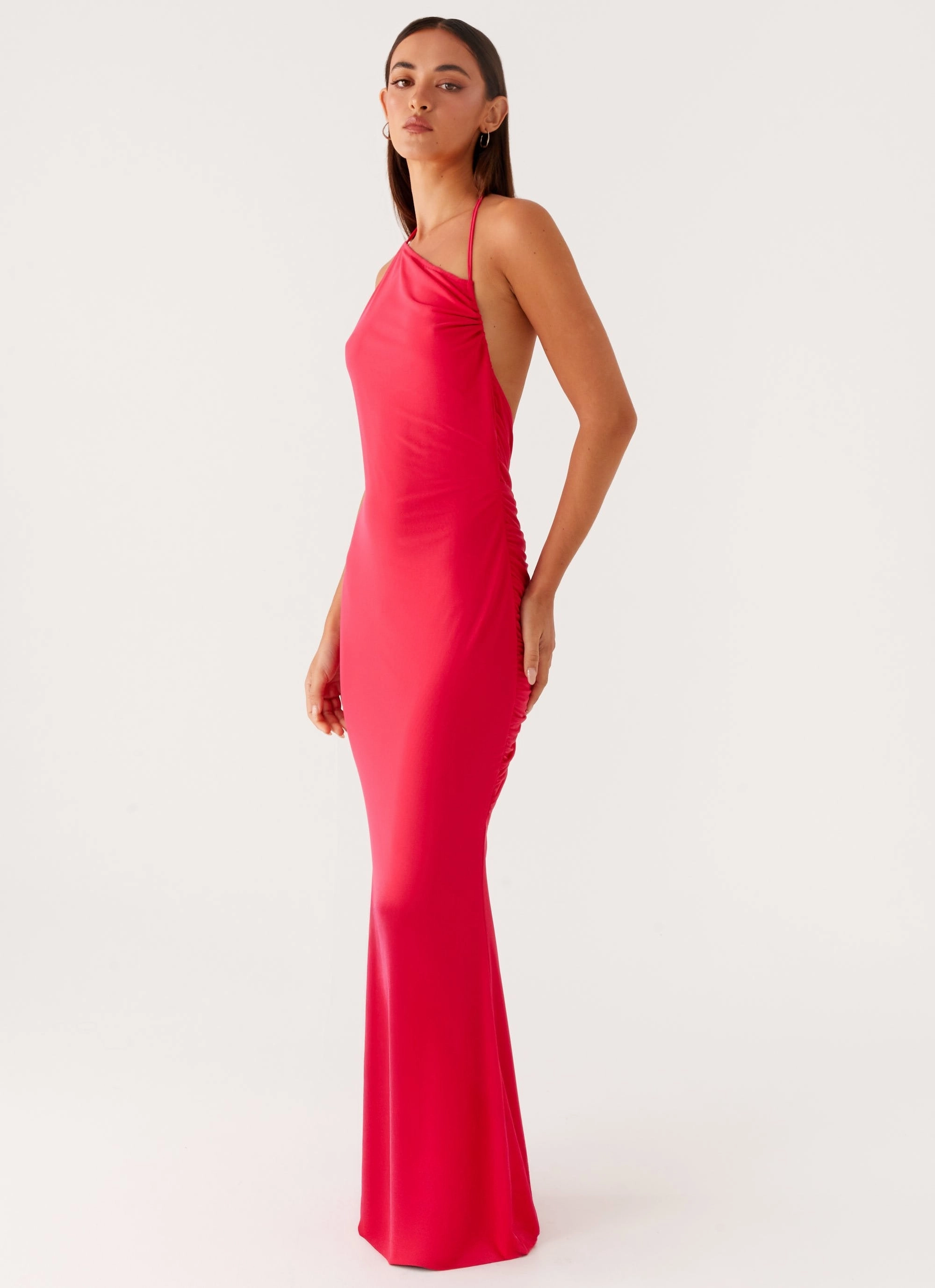 Amari Maxi Dress - Raspberry Travel Outerwear