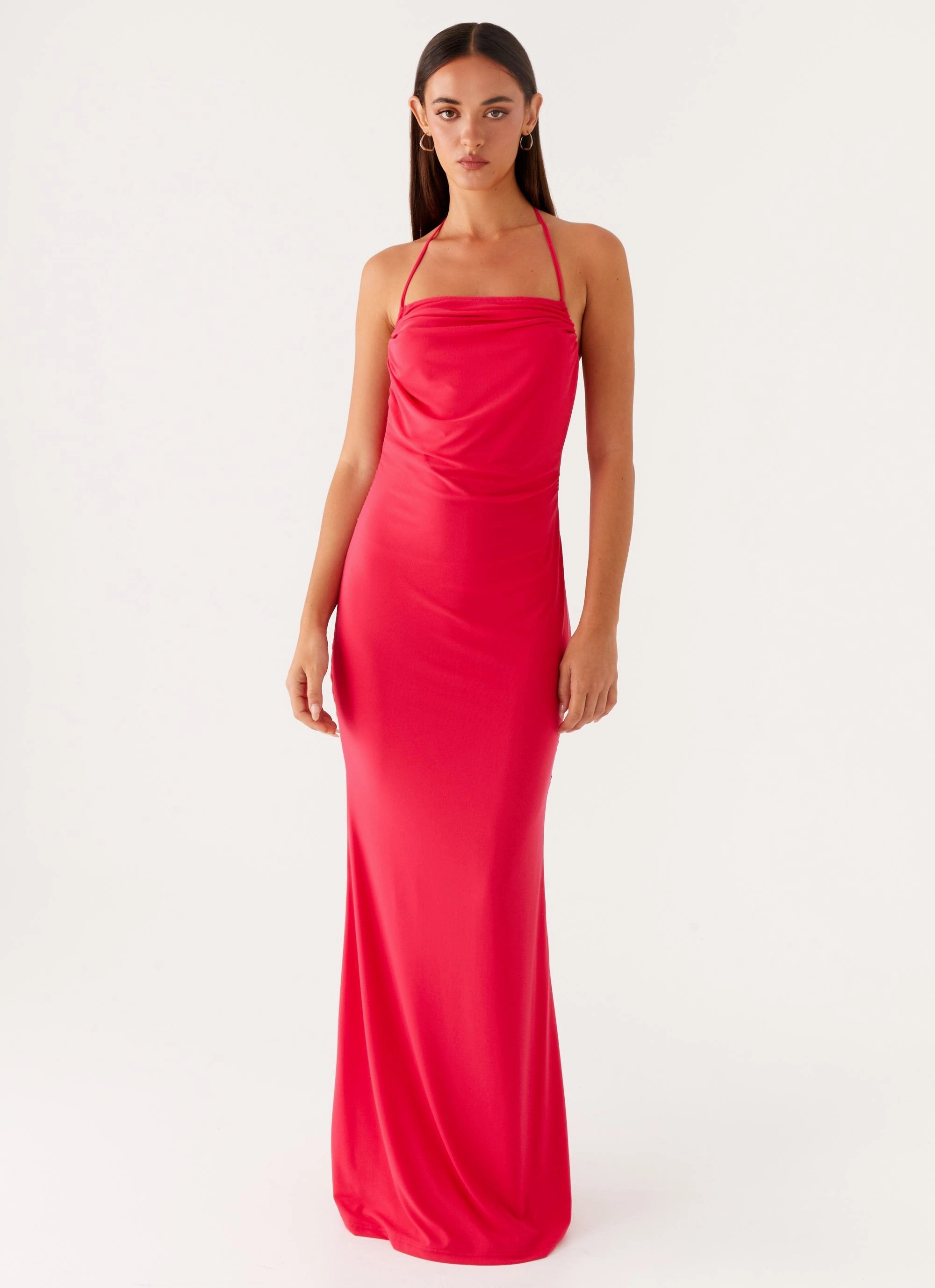 Knee Length Amari Maxi Dress - Raspberry