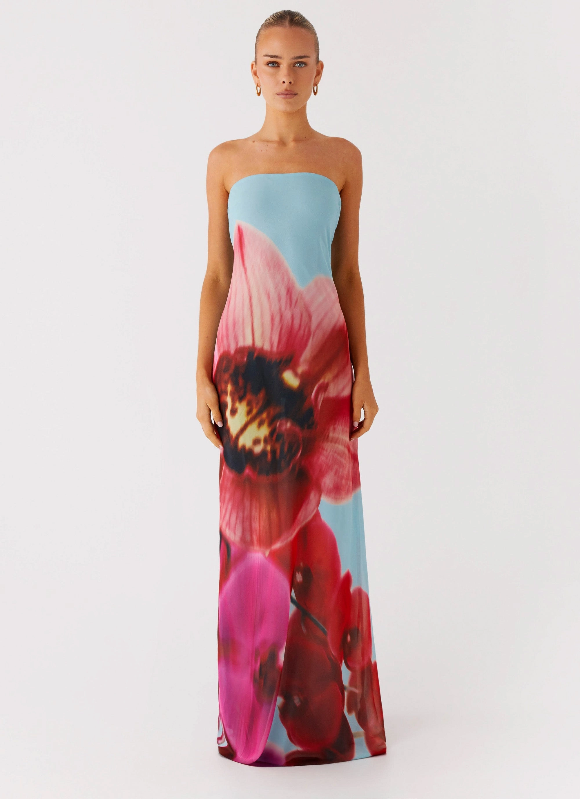 Compact Jacket Amelle Maxi Dress - Turquoise Bloom