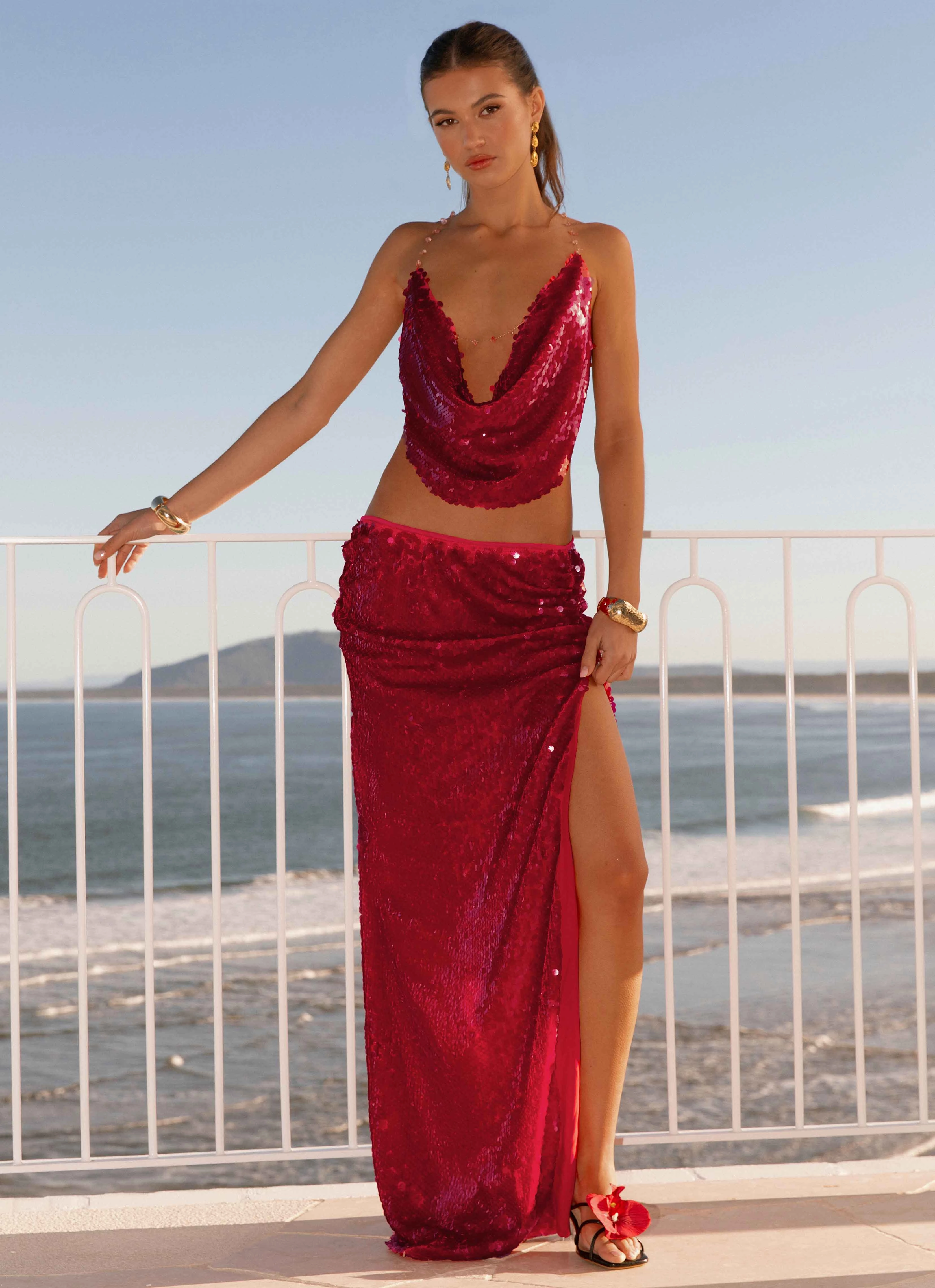 Comfortable Motion Amosa Maxi Skirt - Fuchsia