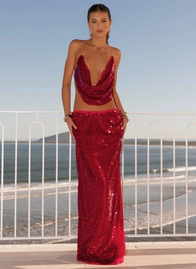 Modern Chic Laid Back Look Amosa Maxi Skirt - Fuchsia