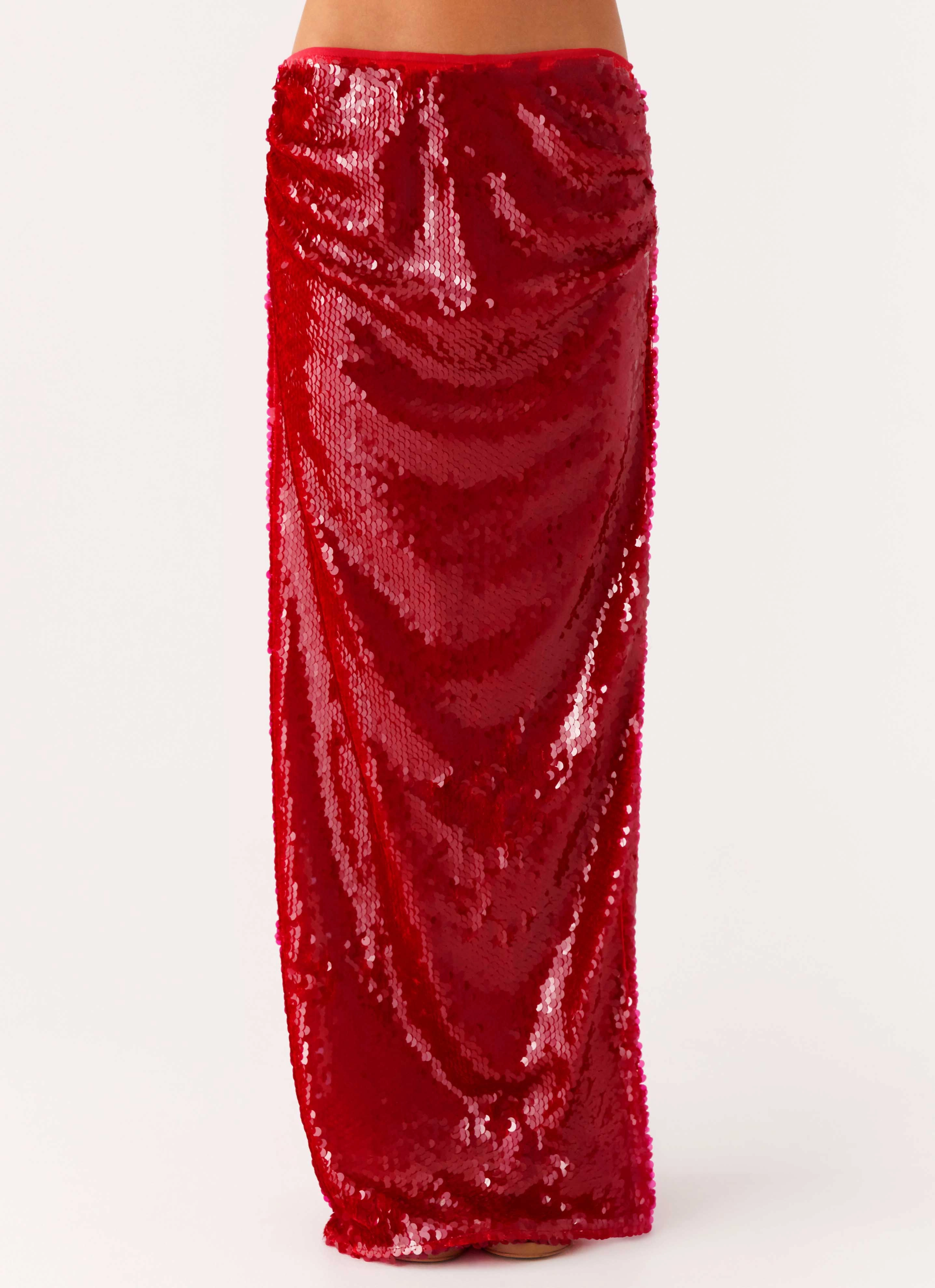 Amosa Maxi Skirt - Fuchsia Balanced Outfit Sheer Overlay