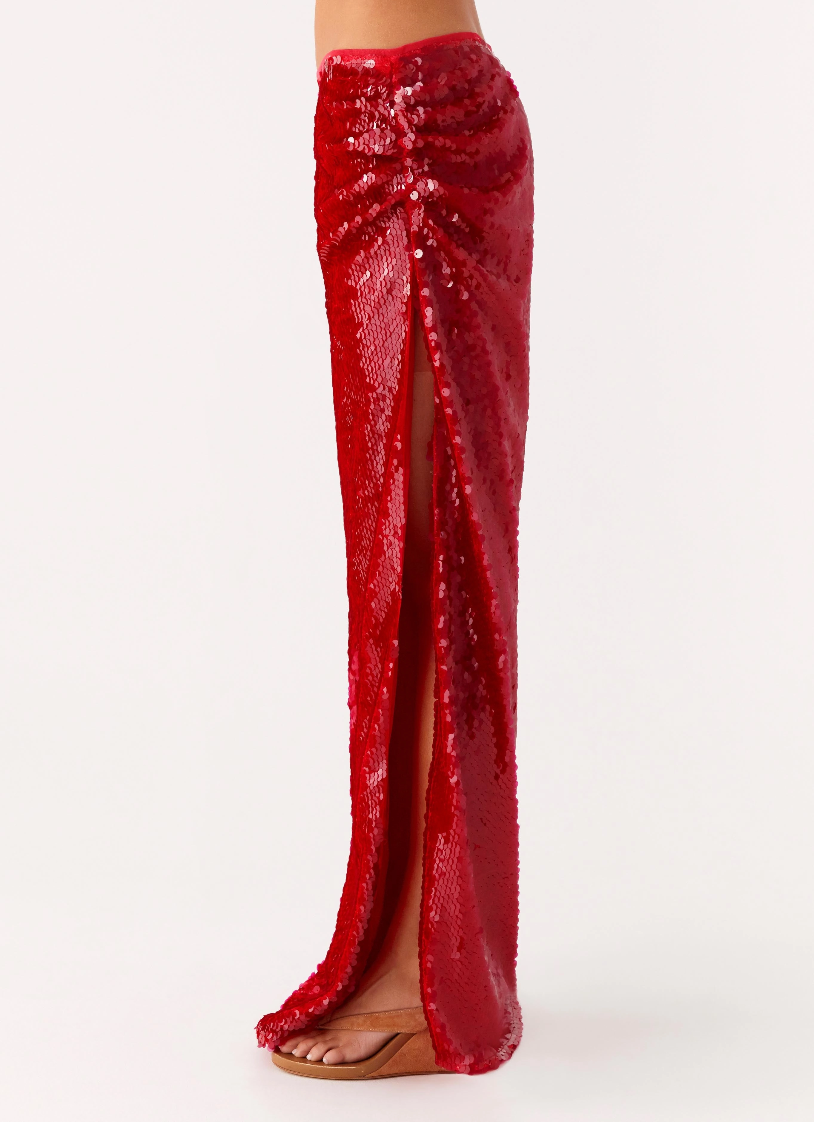 Denim style Amosa Maxi Skirt - Fuchsia