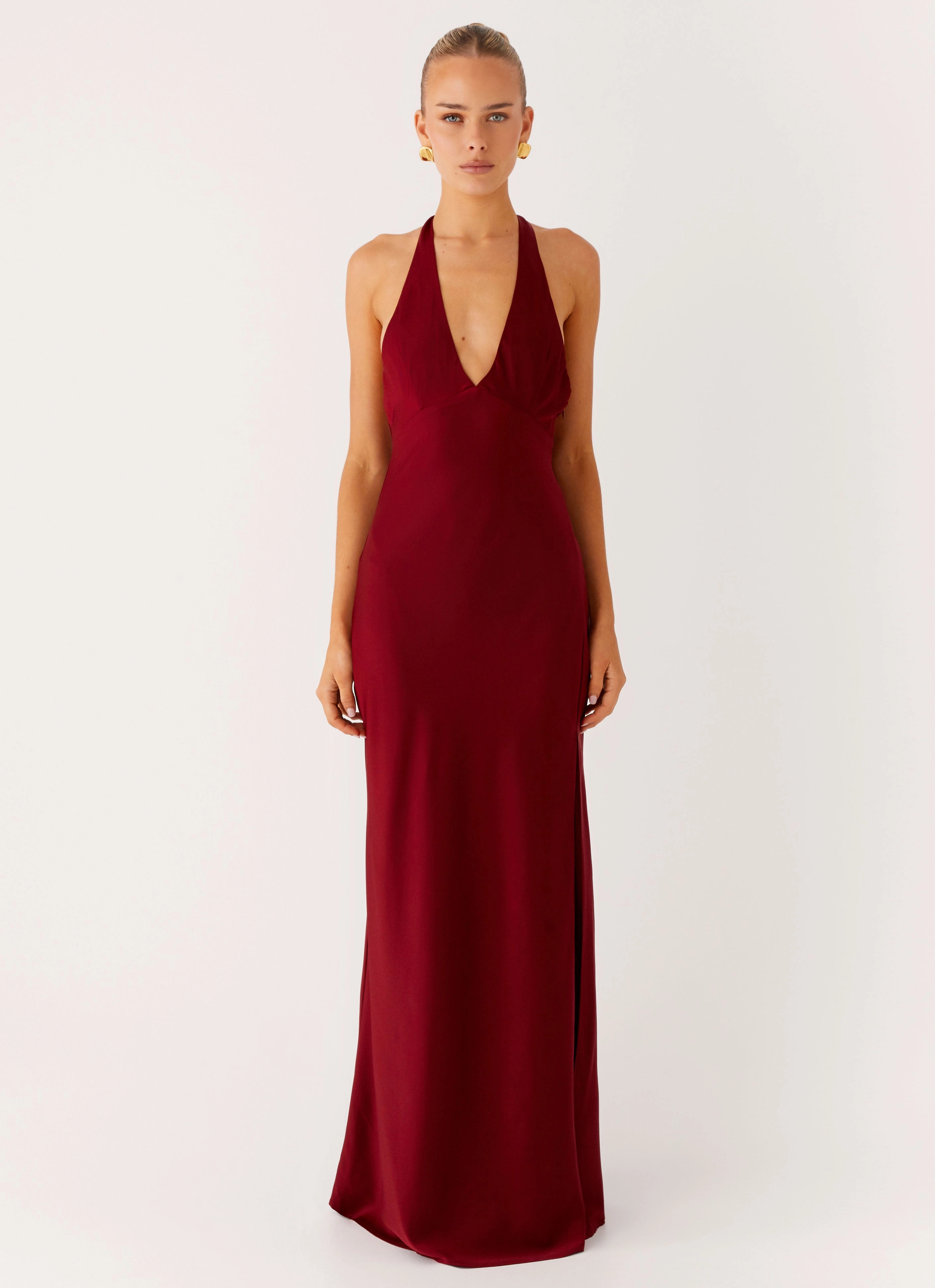 Angie Maxi Dress - Burgundy Fleece Jacket