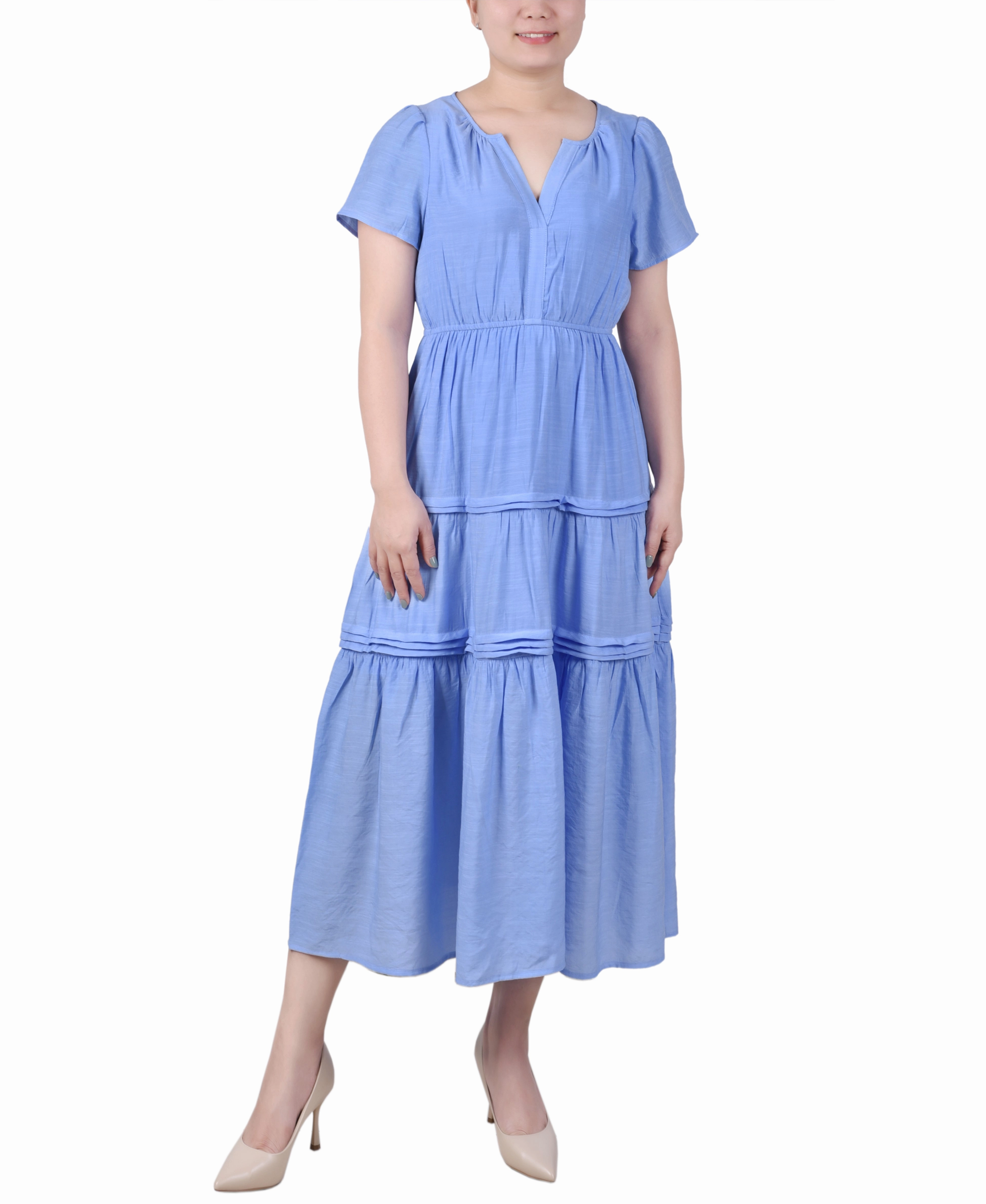 Smart Fit EcoFriendlyDye Ankle Length Short Sleeve Dress