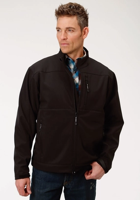 Neutral palette Snag Proof Surface Roper Mens Black Polyester Conceal Carry Fleece Jacket