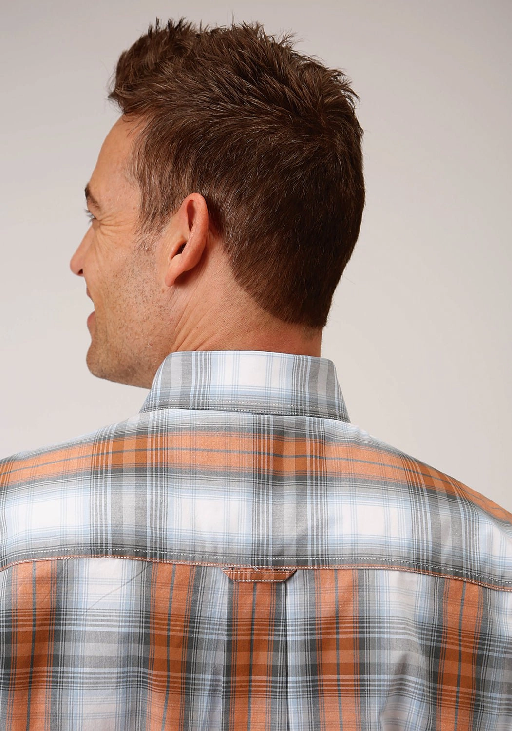 Roper Mens Grey 100% Cotton Dusk Ombre BD S/S 1 Pkt Shirt Animal Print