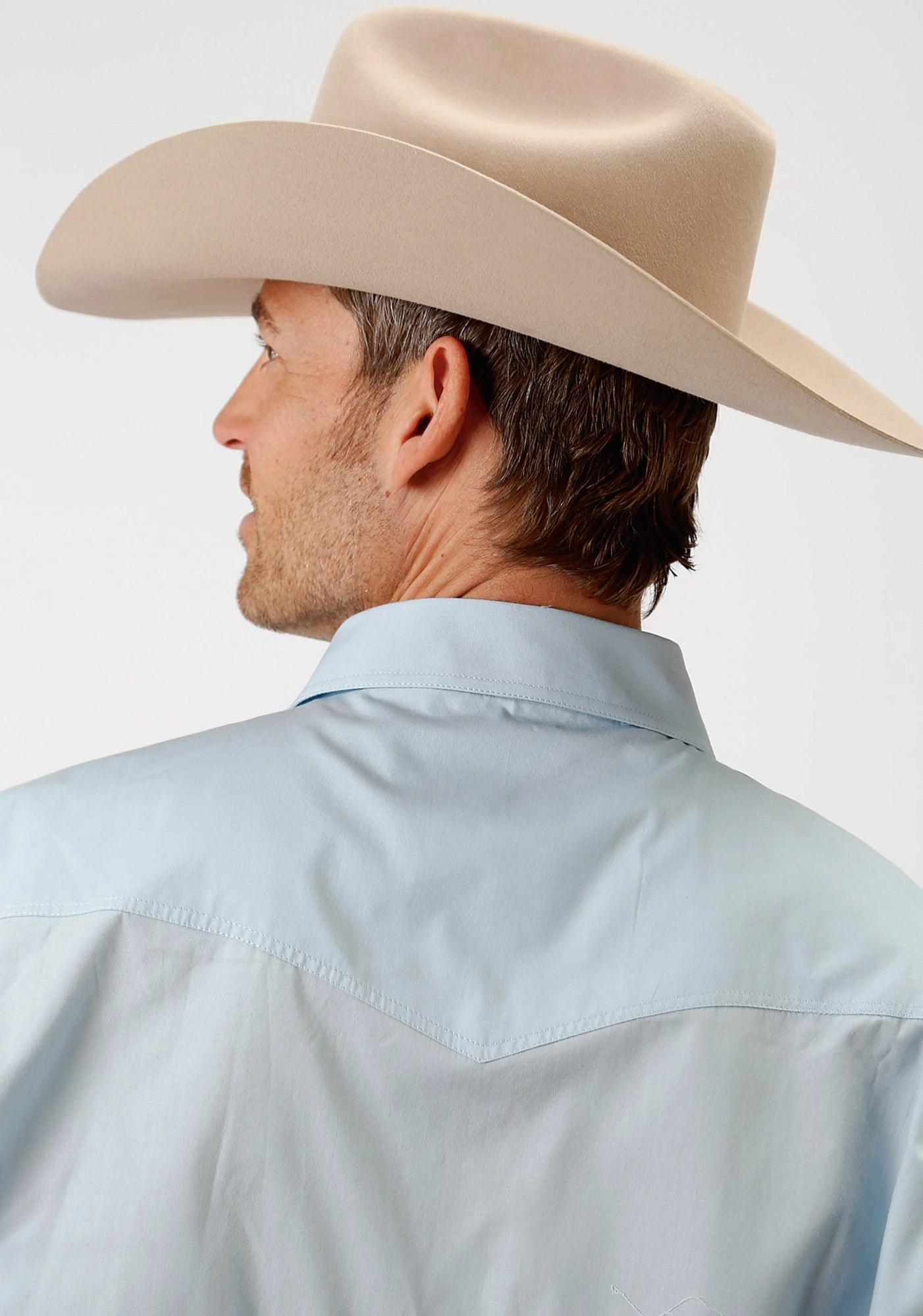 Roper Tall Mens Light Blue 100% Cotton Poplin L/S Shirt birthday celebration