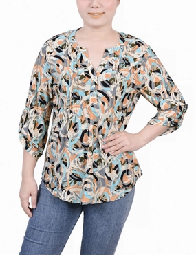 Petite 3/4 Roll Tap Pullover Top QuickPackFoldableDesign