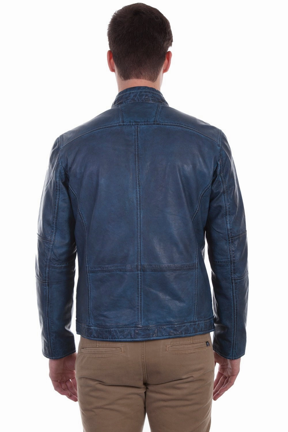 Comfort Fit Cut Simple Comfort Scully Mens Denim Lamb Cafe Racer Jacket