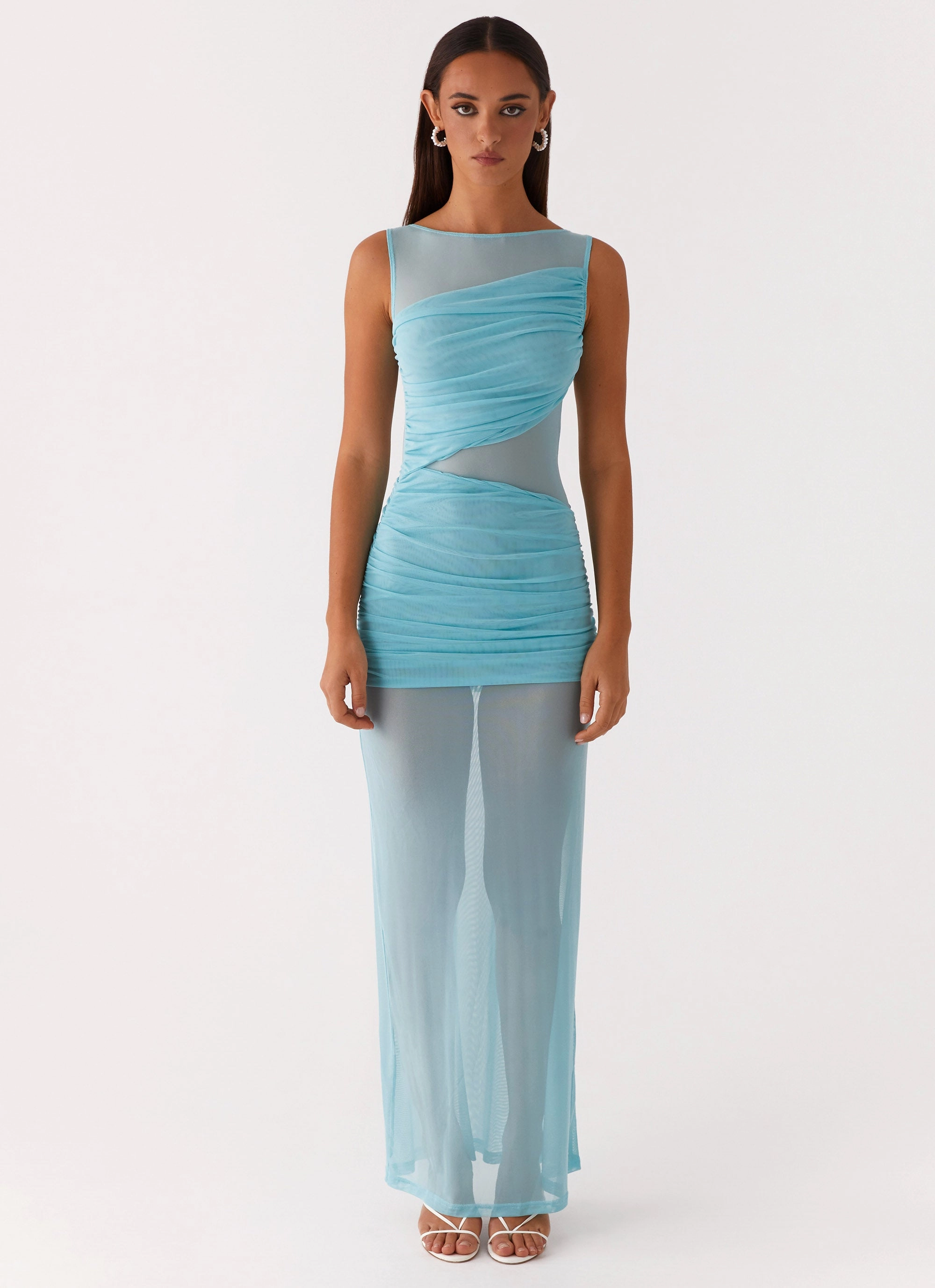 Apollo Maxi Dress - Aqua Feminine Cut
