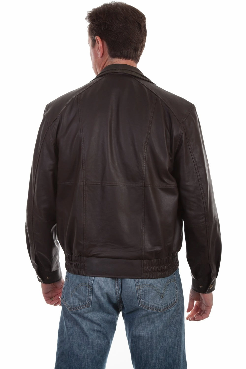 Reused Cloth Stretch Comfort Design Scully Mens Chocolate/Olive Leather Featherlite Jacket