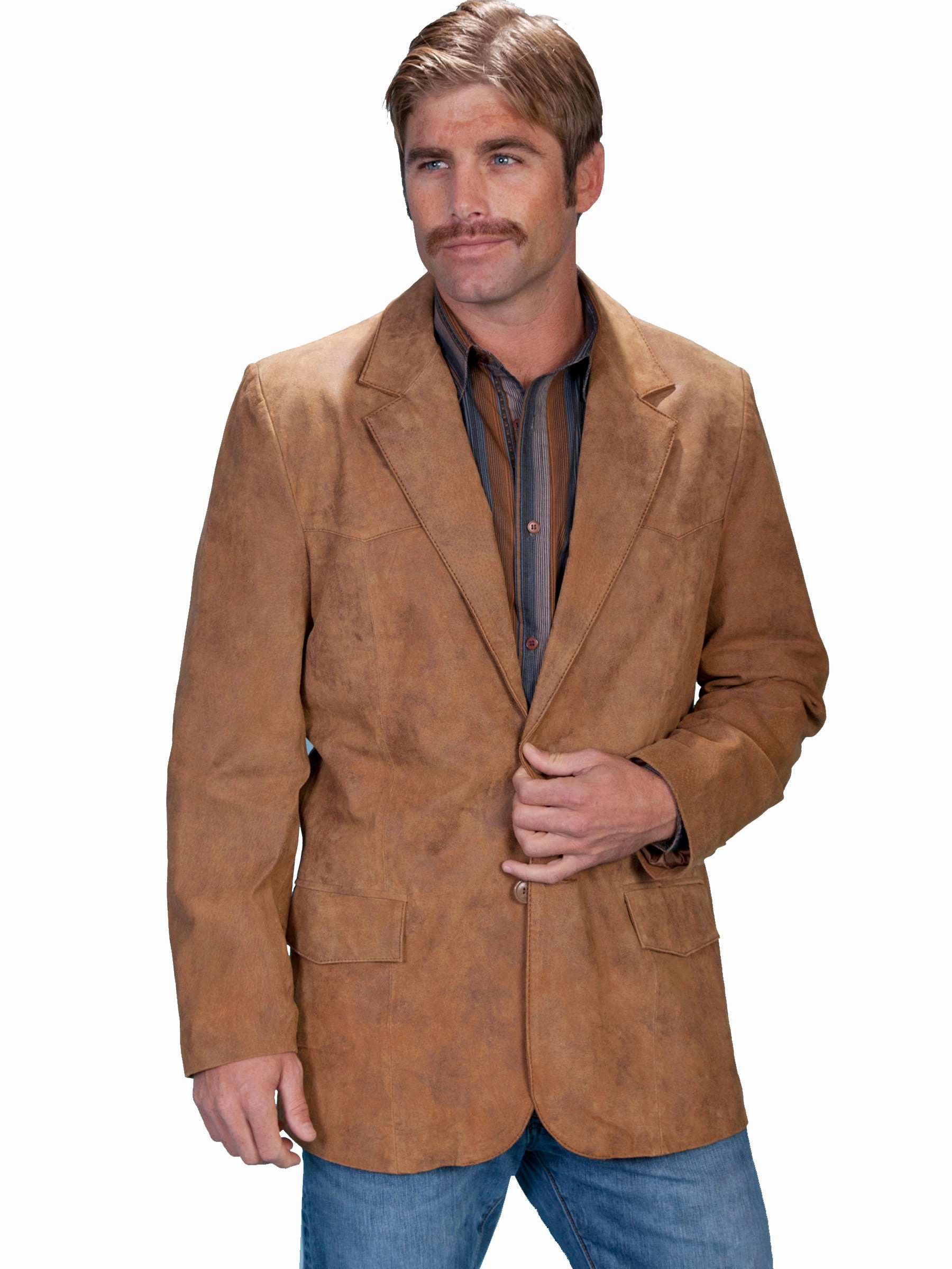 Scully Leather Mens Western Sportcoat Blazer Jacket Button Front Maple ReversibleStyle Light Activated Cooling