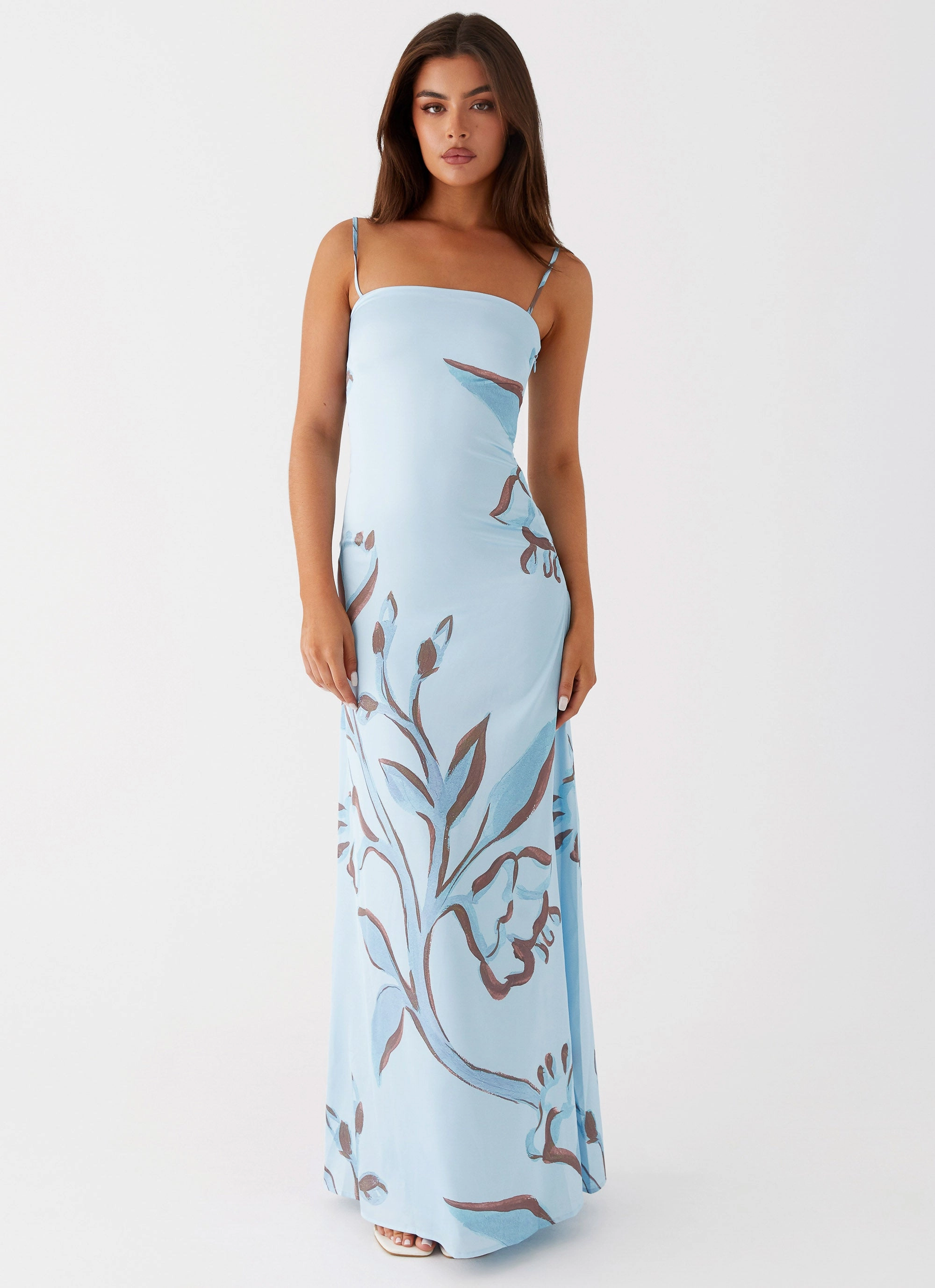 Cropped jacket Aster Bloom Maxi Dress - Blue Floral