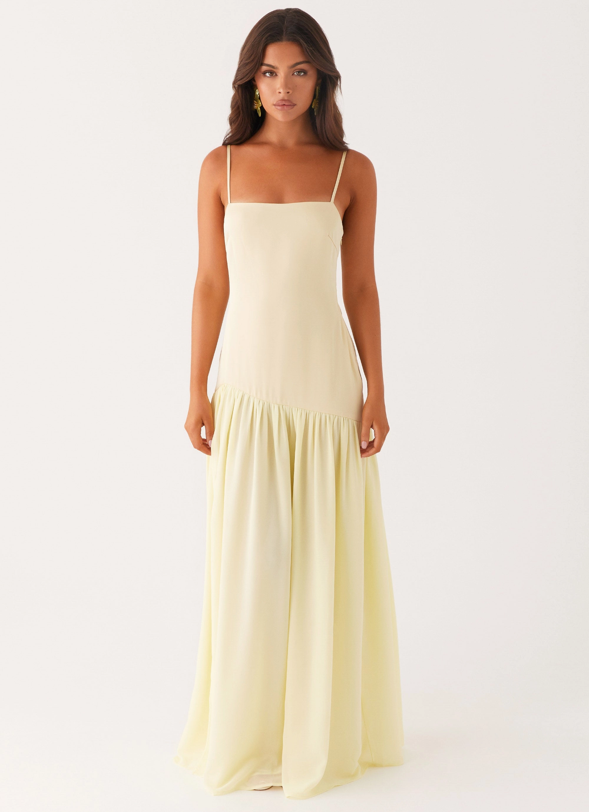 Fashionably Warm Comfortable Outerwear Asteria Maxi Dress - Yellow