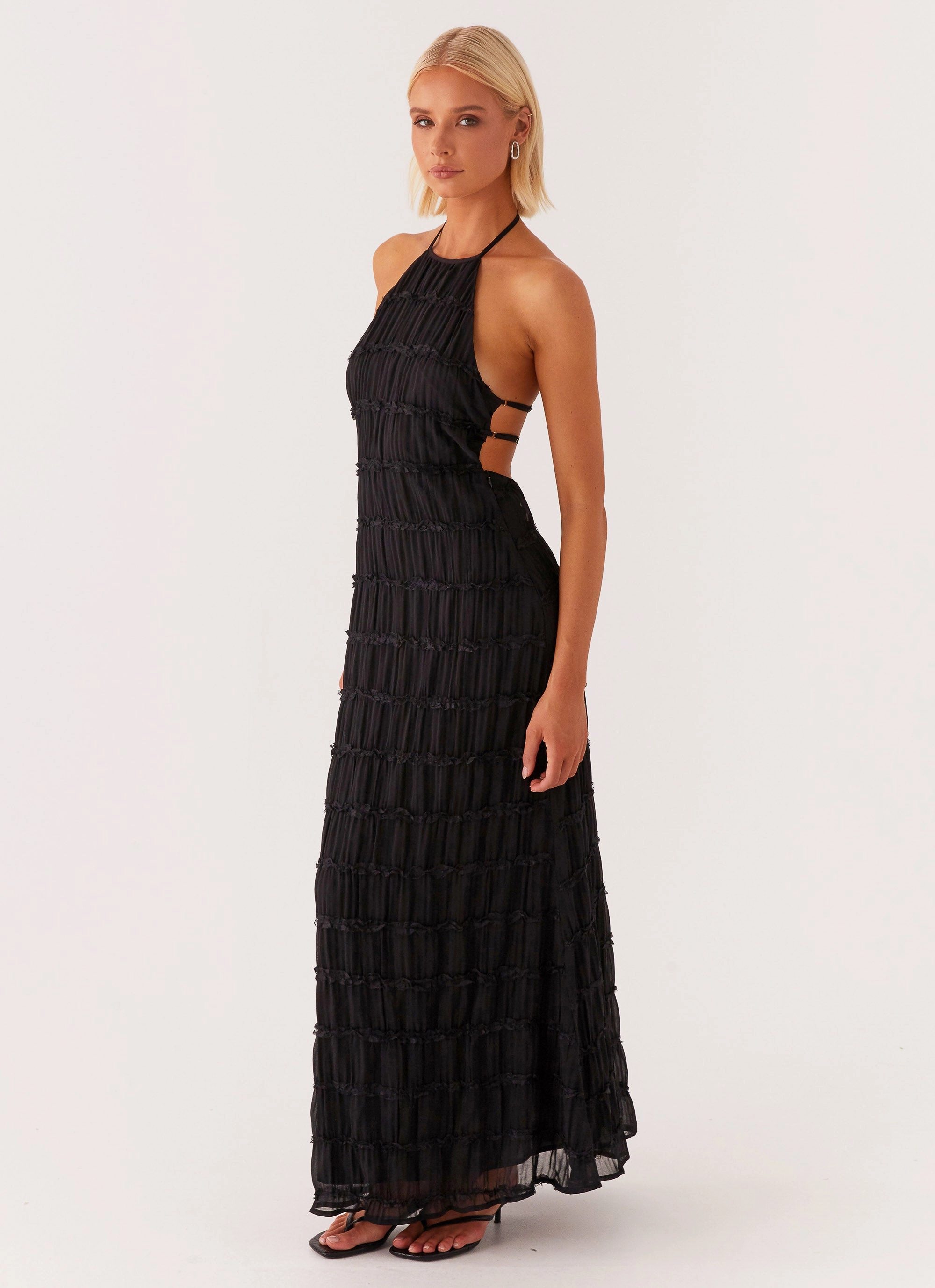 Aullie Maxi Dress - Black Long Sleeve