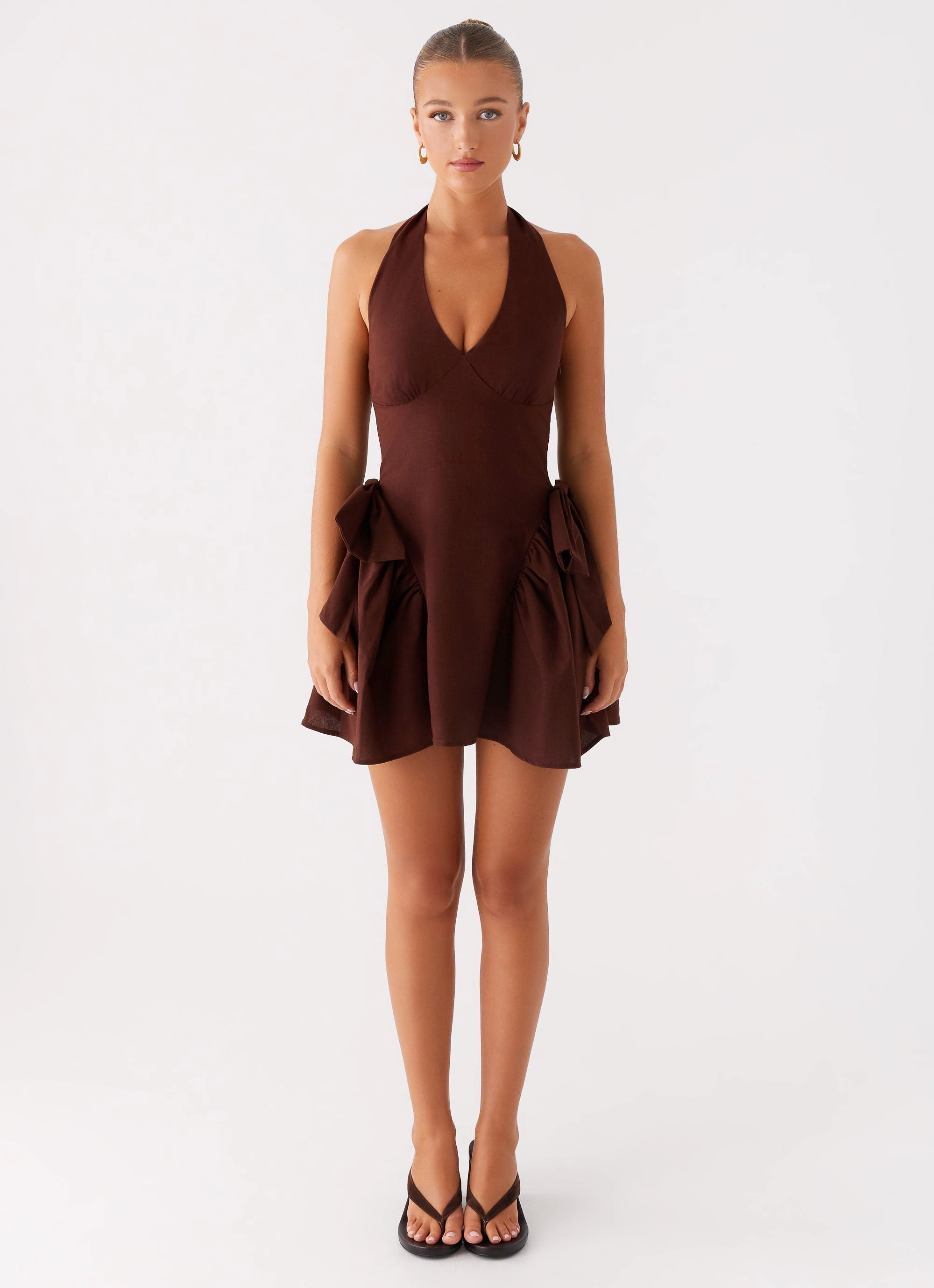 Relax Line Soft Stretch Avalo Mini Dress - Chocolate