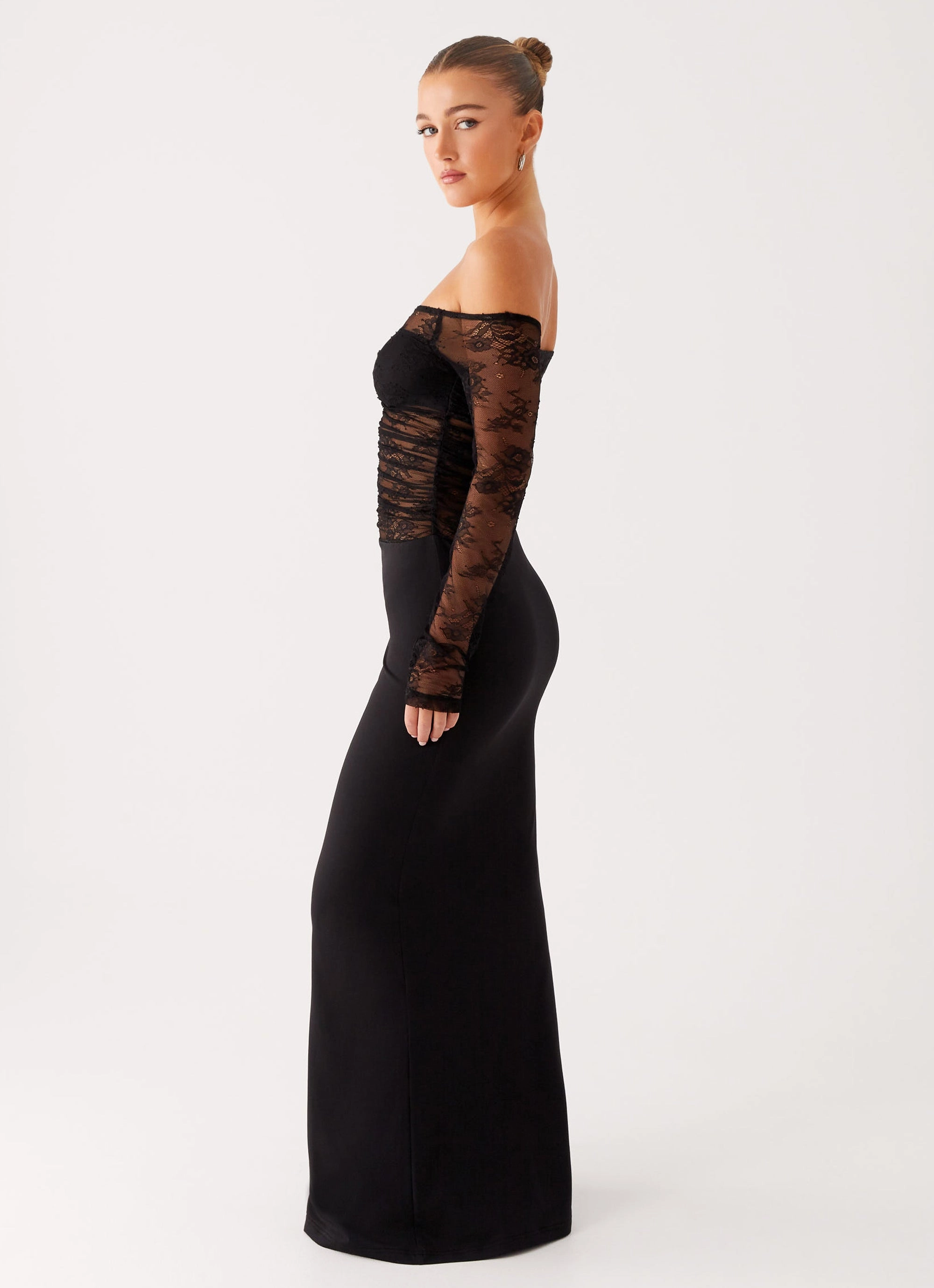 Avi Maxi Dress - Black Calm Texture
