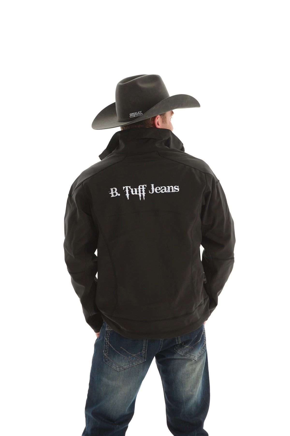 B Tuff Mens Black Microfiber Jacket Softshell Casual Fit Silhouette