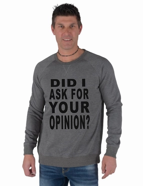 B Tuff Mens Did I Ask Heather Gray Poly/Rayon Sweatshirt First Date